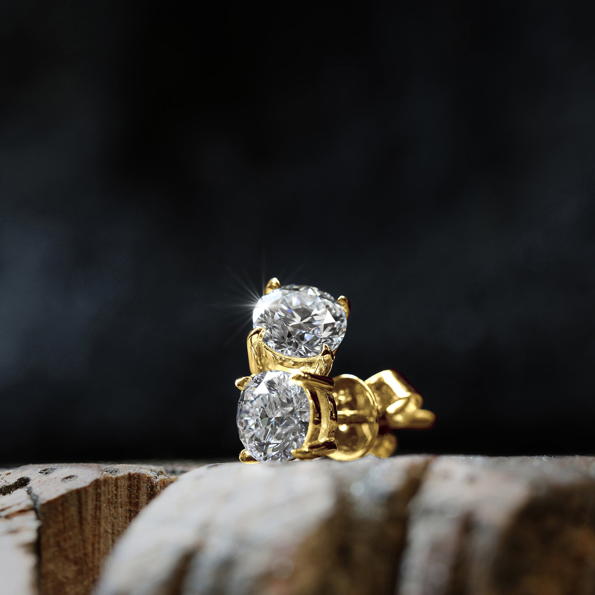 Natural Diamond Stud Earrings 18ct Yellow Gold