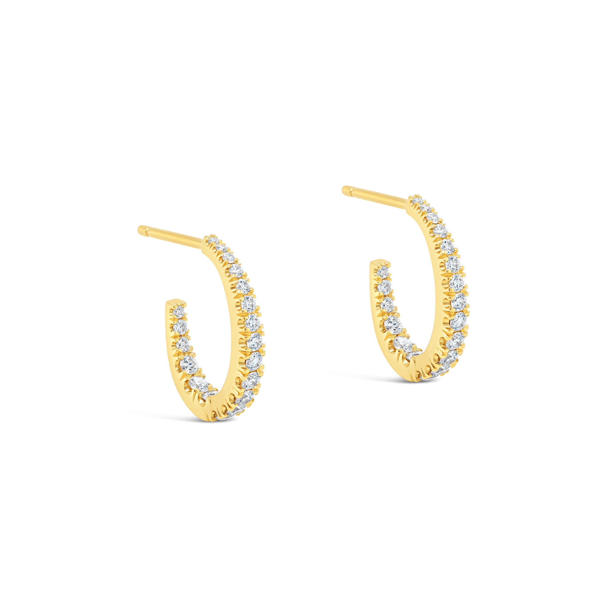 Diamond Hoop Earrings Yellow Gold