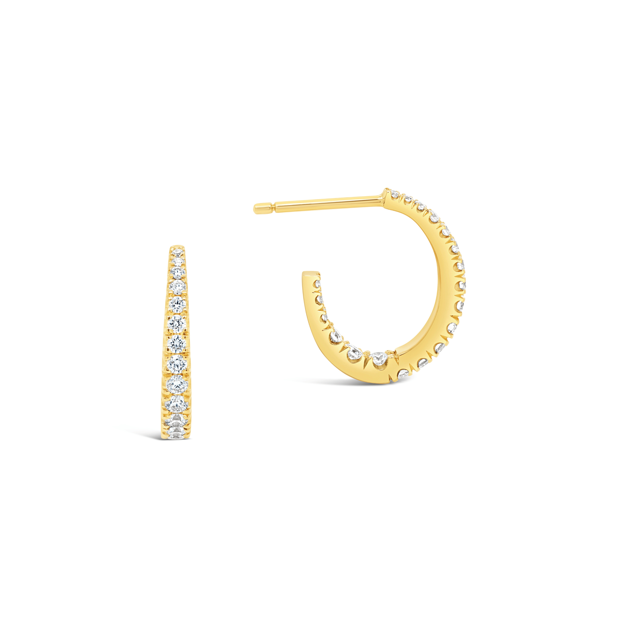 Diamond Hoop Earrings Yellow Gold