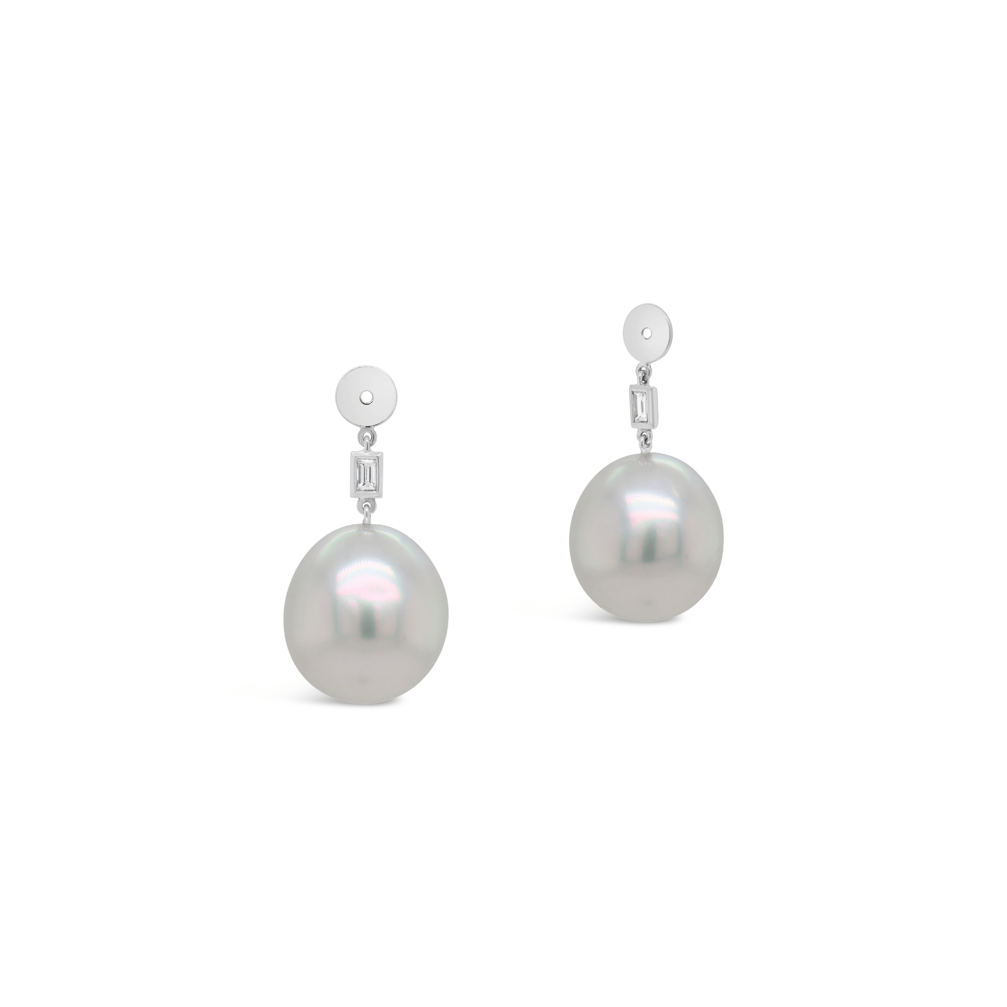 Diamond and Pearl Drop Earrings