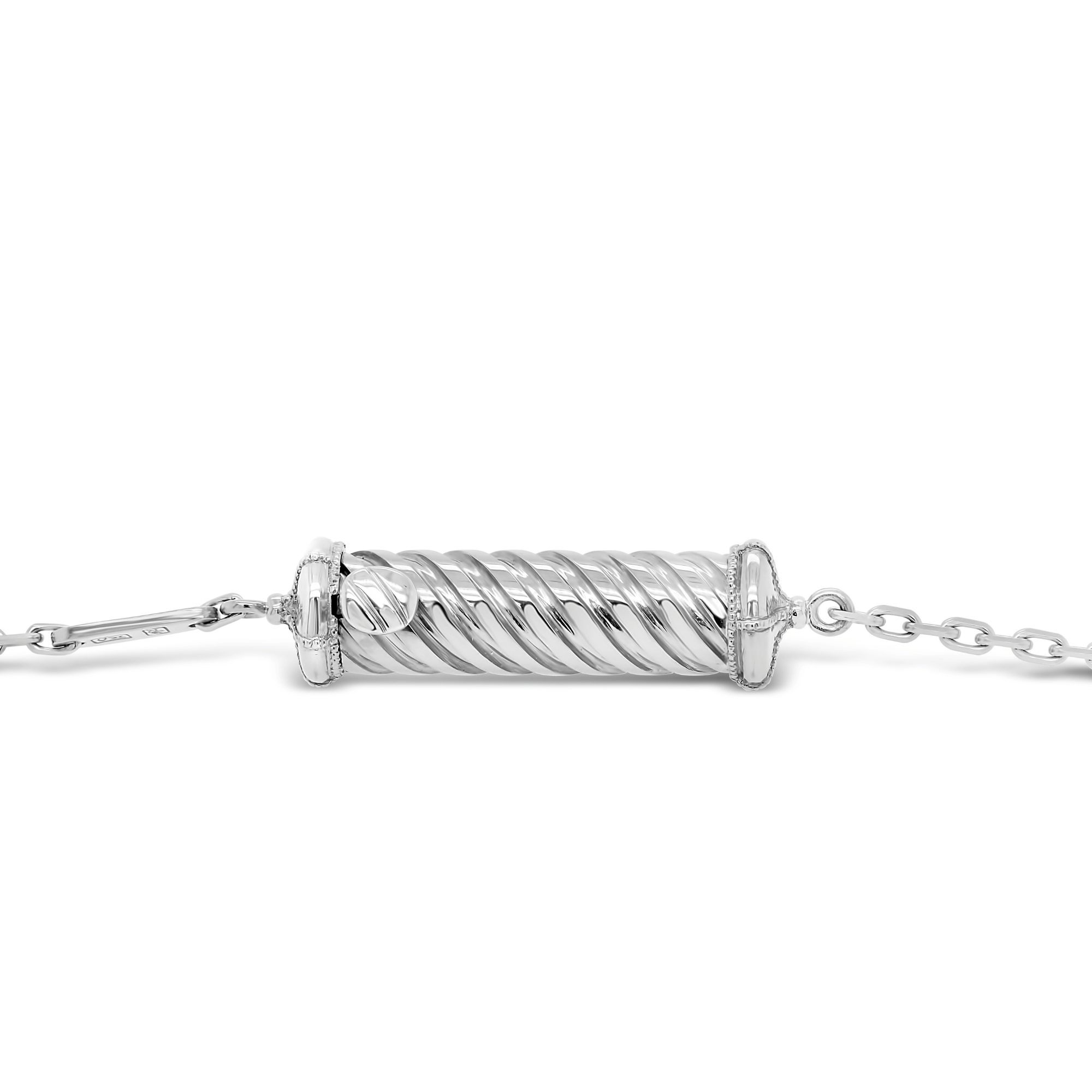 Pirouette collection diamond and white gold long necklace