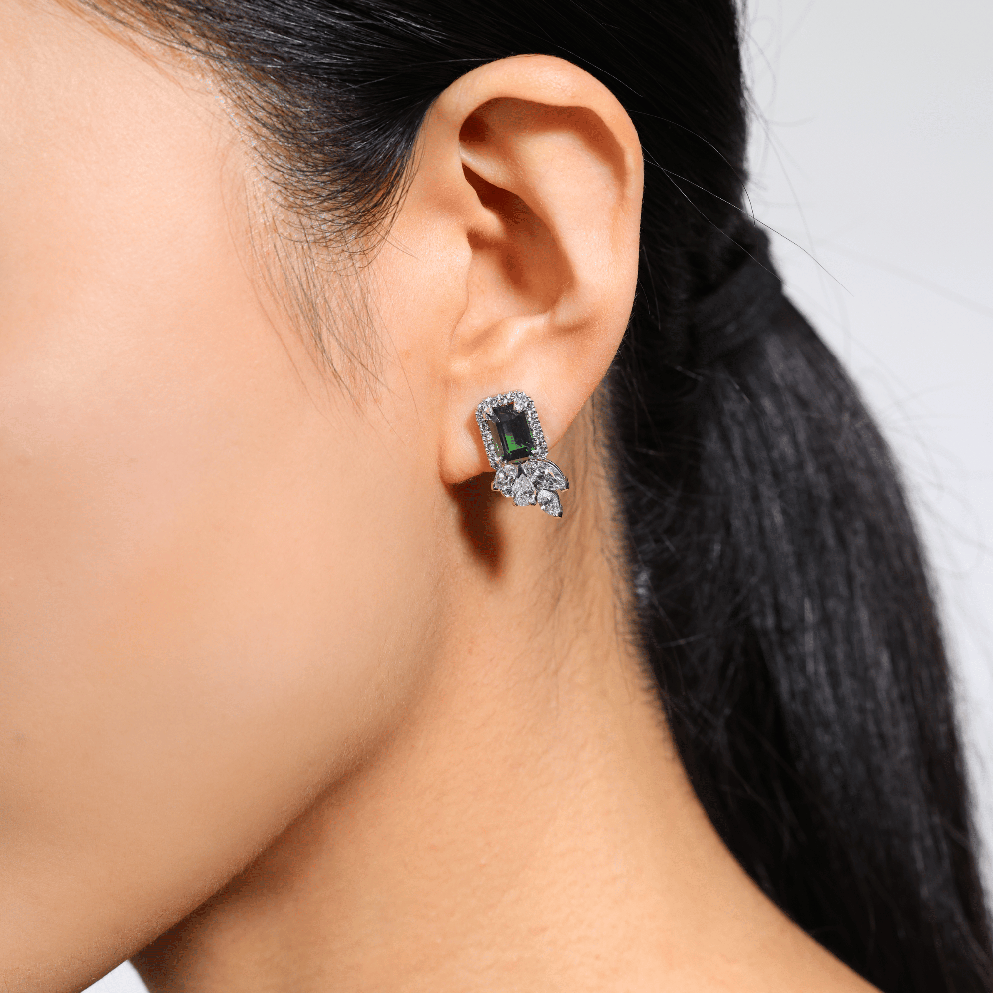 Tsavorite Garnet Diamond Earrings