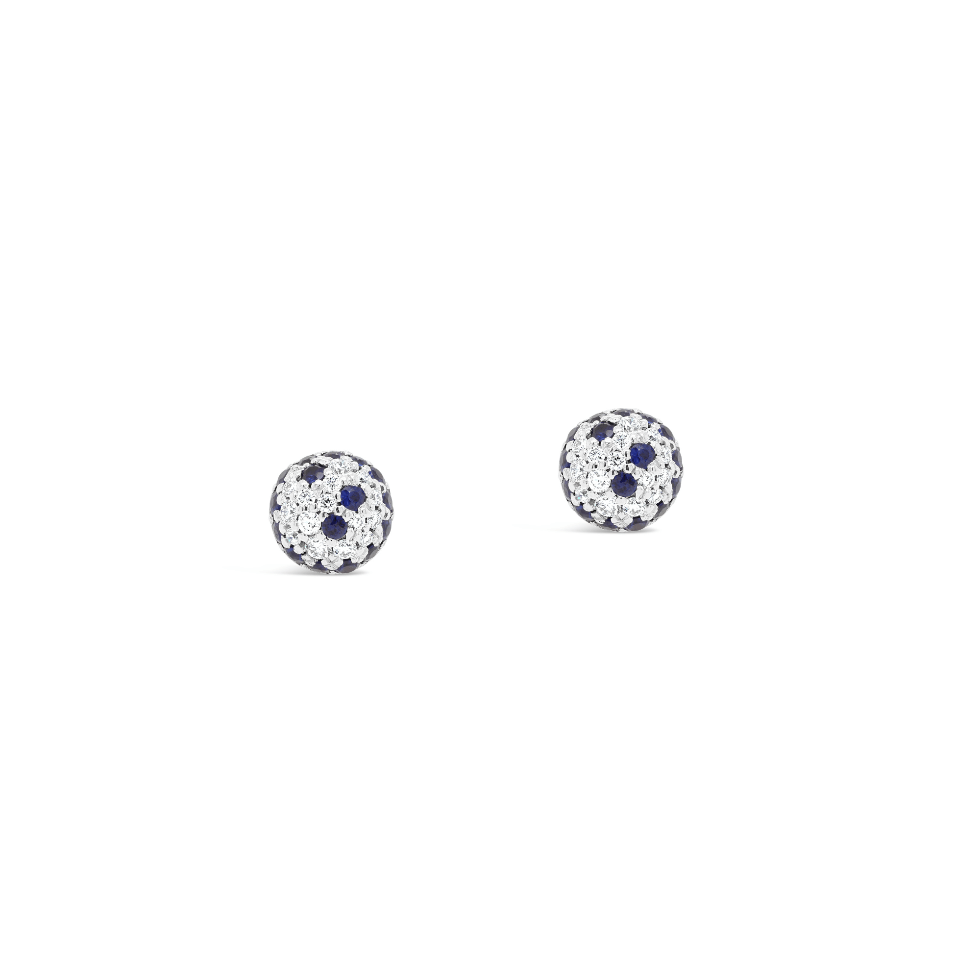 Aurelia Blue Sapphire & Diamond Dome Earrings