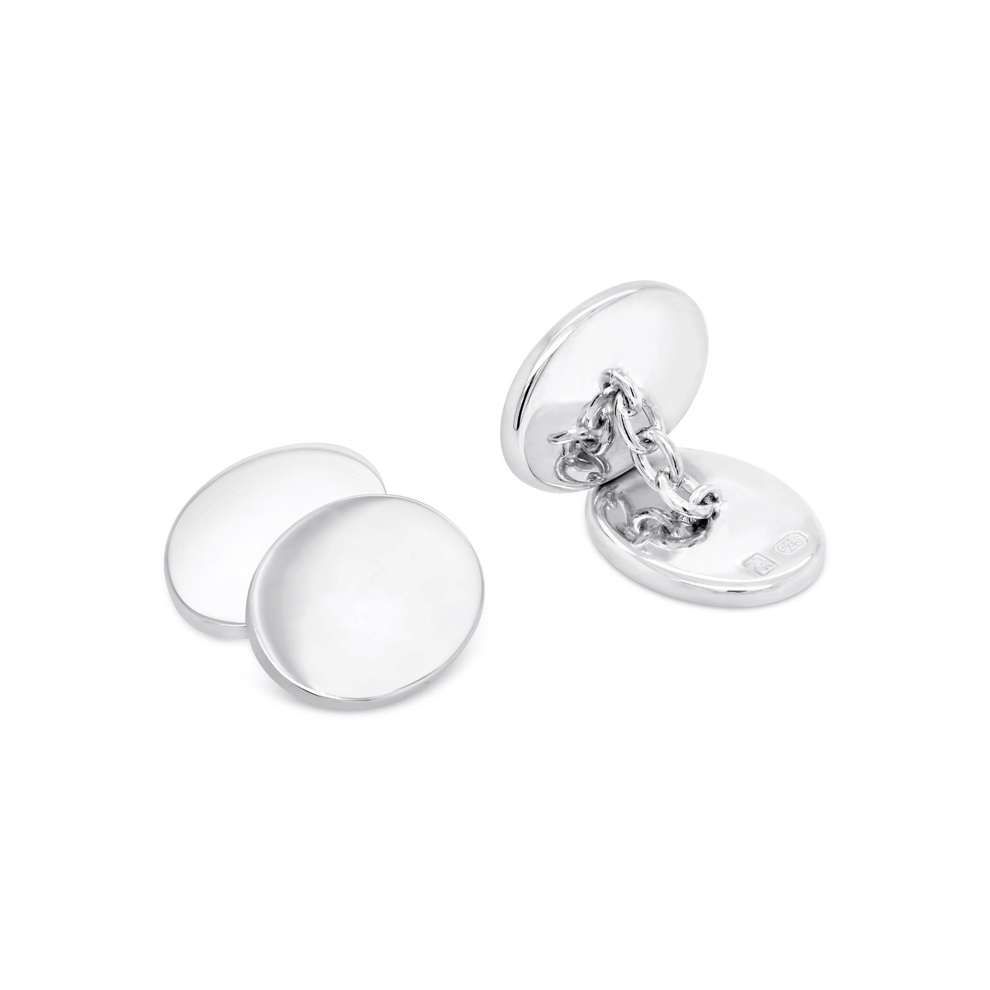 Engravable cufflinks sterling silver