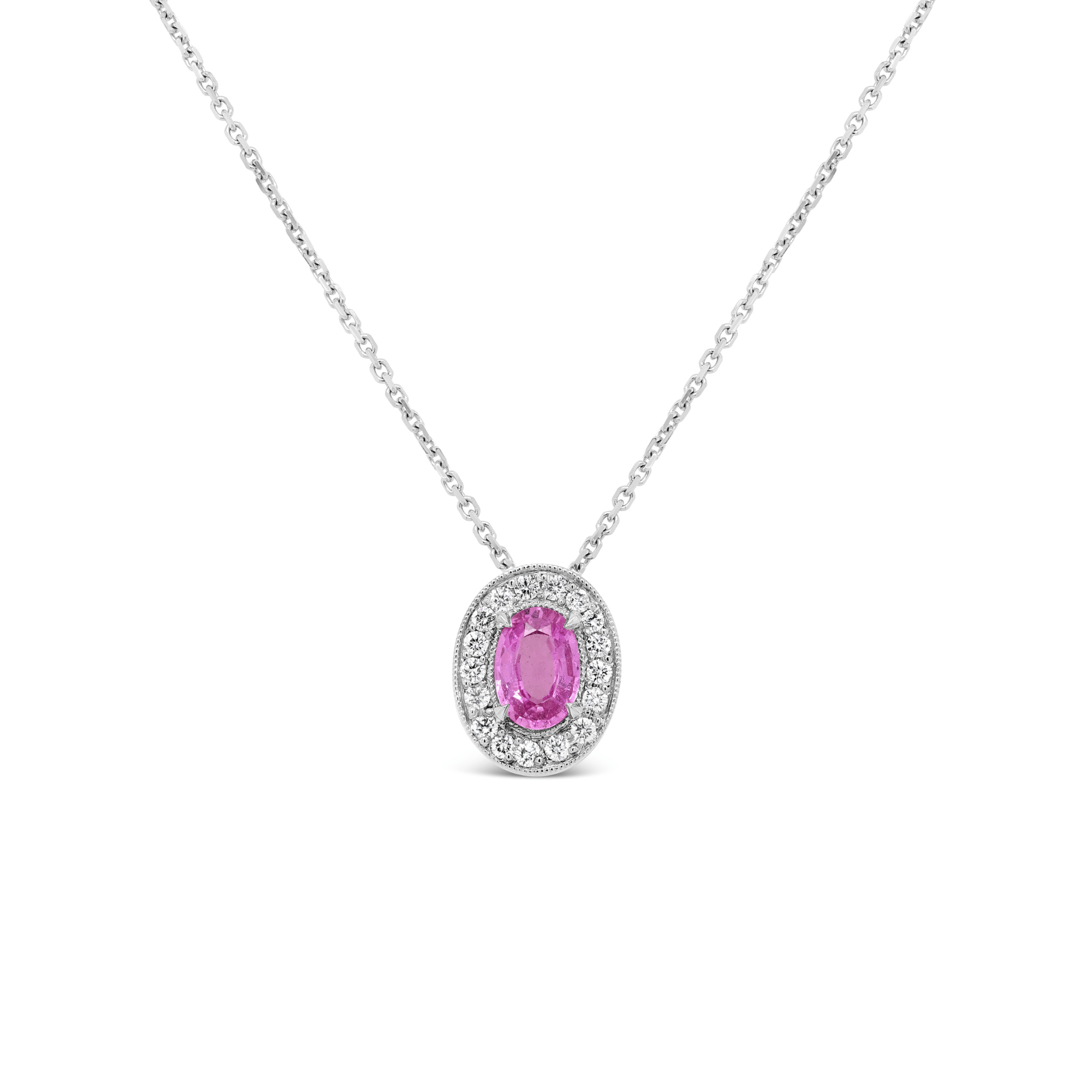 Pink sapphire & diamond necklace