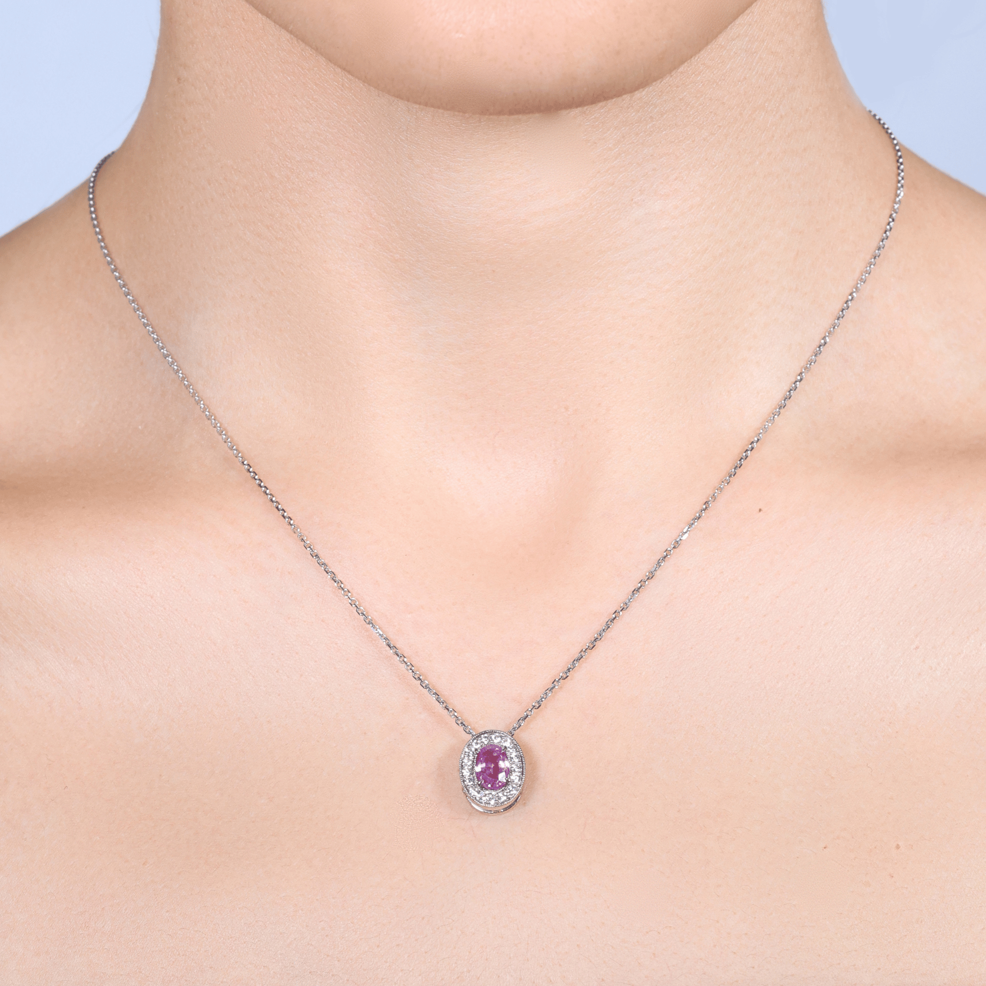 Pink Sapphire & Diamond Toddy Necklace