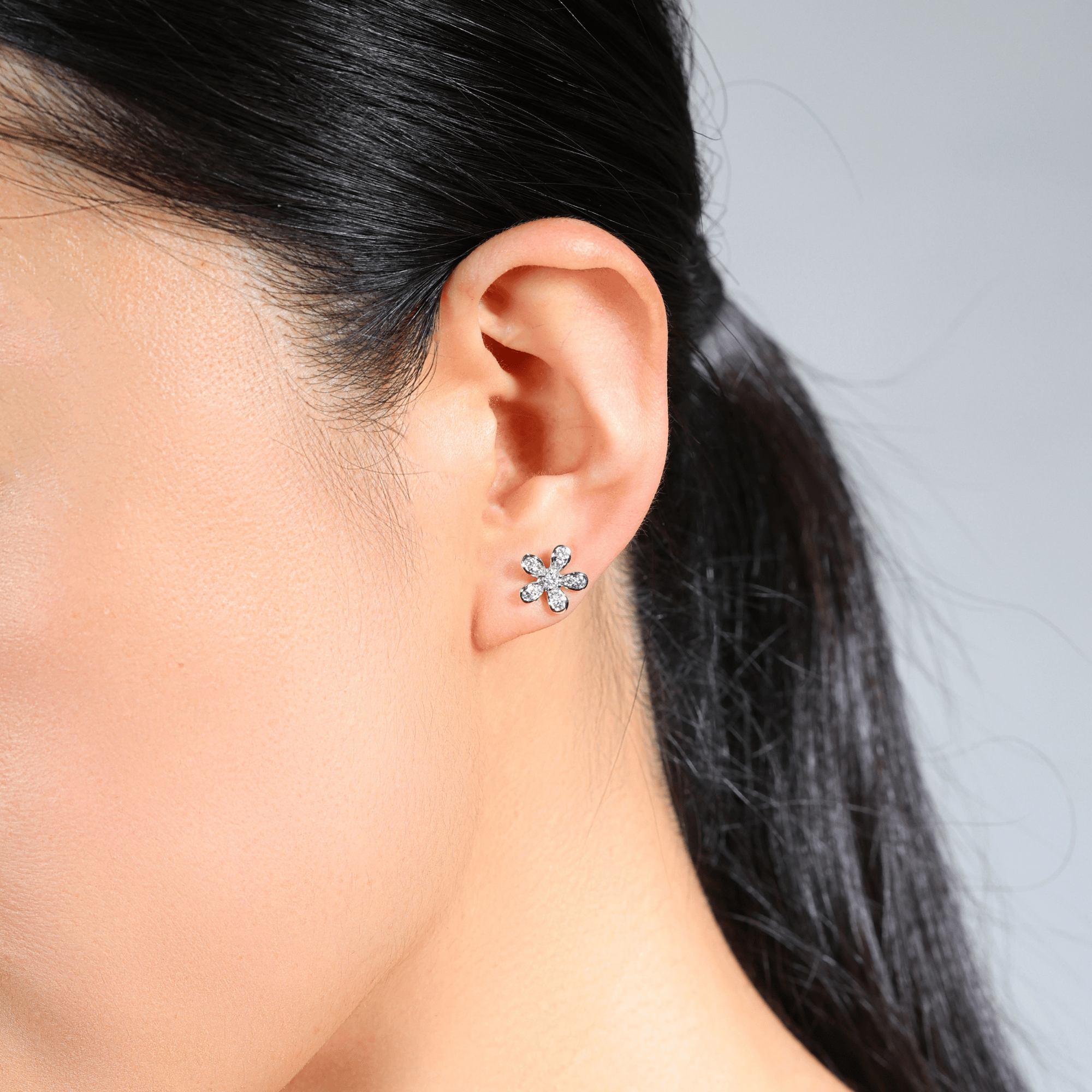 Frangipani Bloom Diamond Earrings