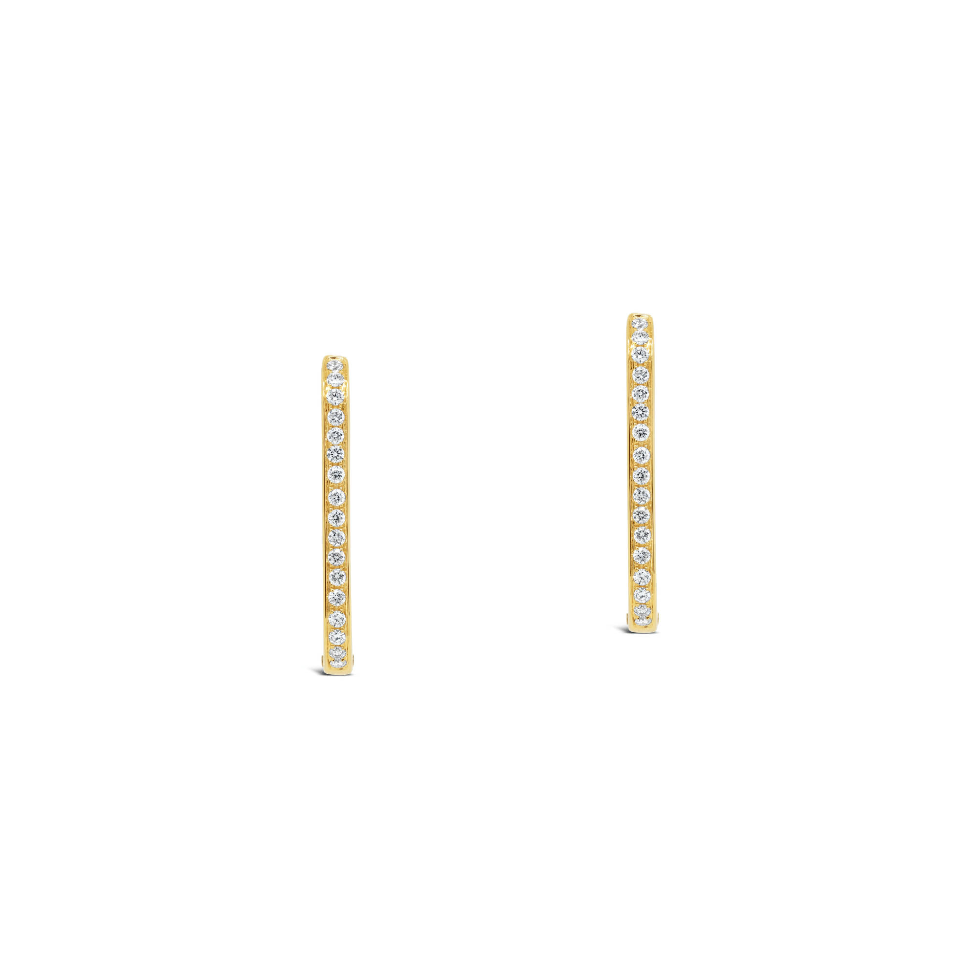 Elongated diamond hoop in 18ct yellow gold