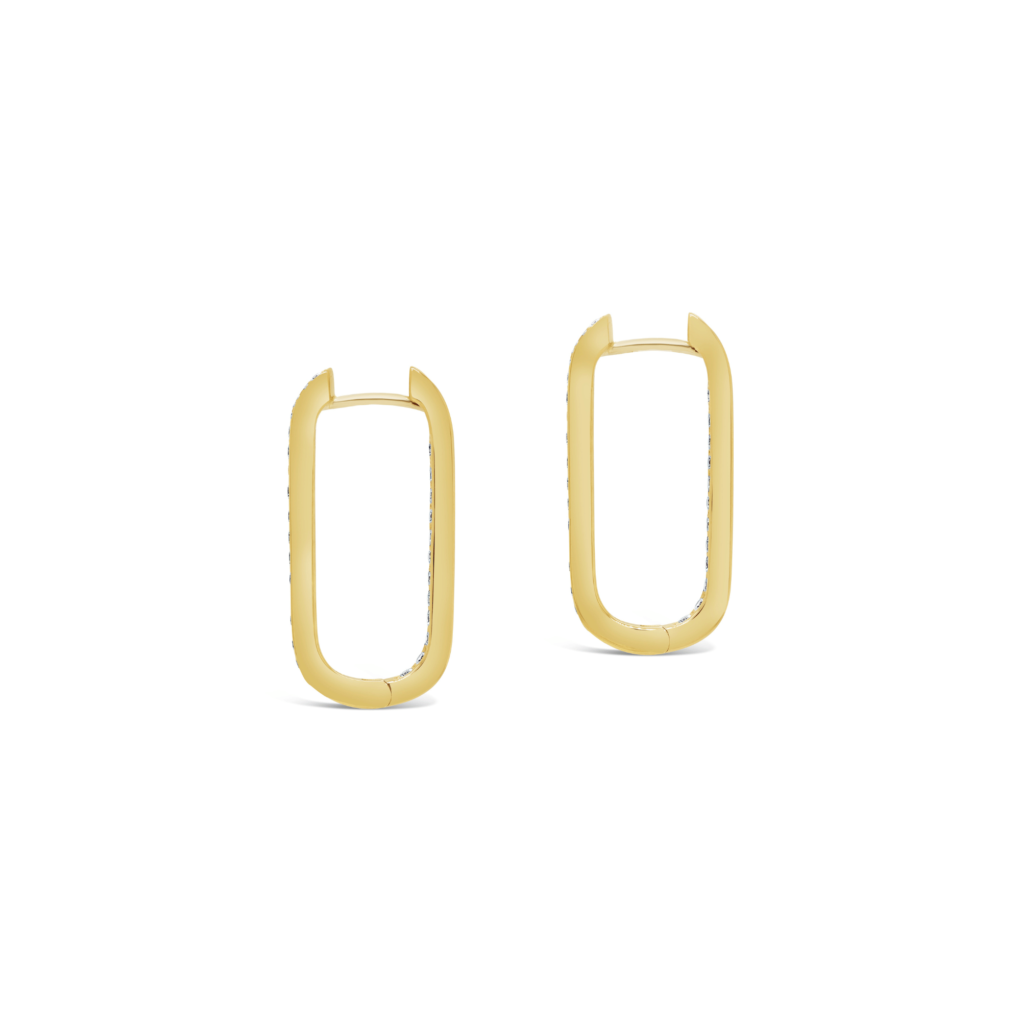 Elongated diamond hoop in 18ct yellow gold