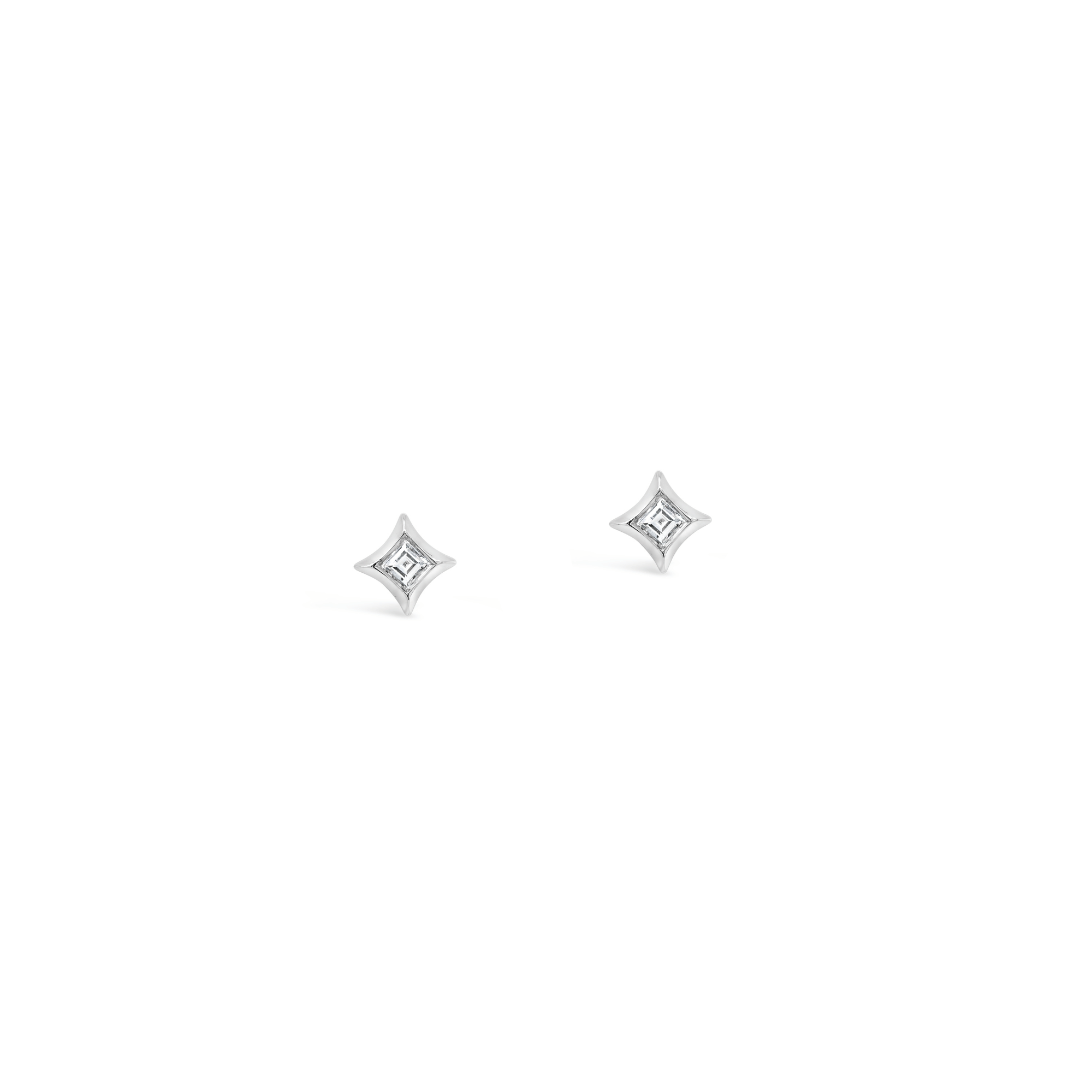 Ginan Carre Cut Diamond Earrings