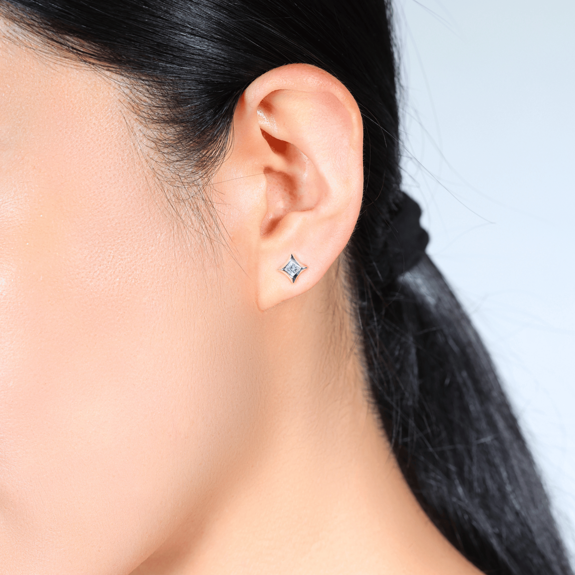 Ginan Carre Cut Diamond Earrings