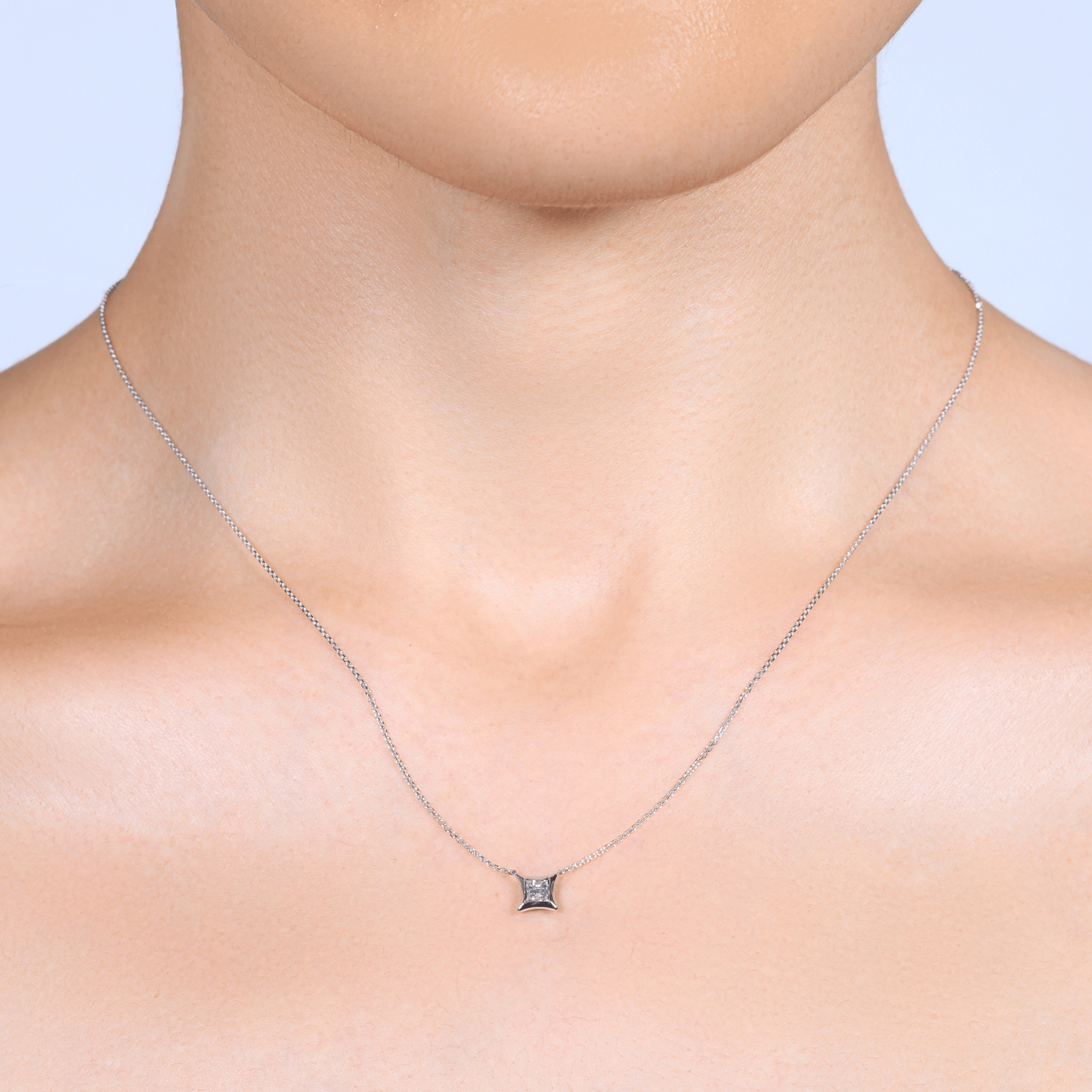 Ginan Carre Cut Diamond Necklace