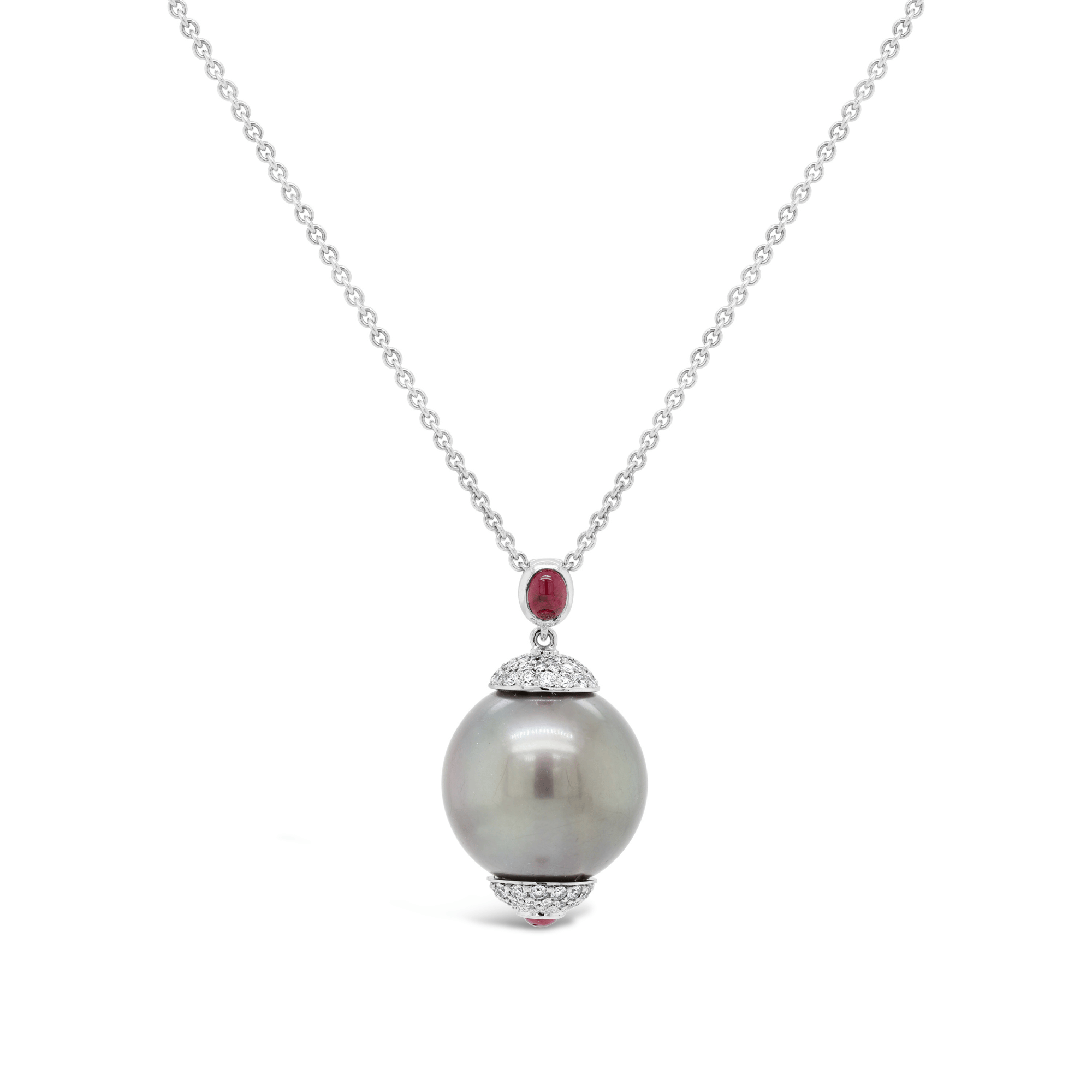 Tahitian Pearl, Ruby & Diamond Maimiti Necklace