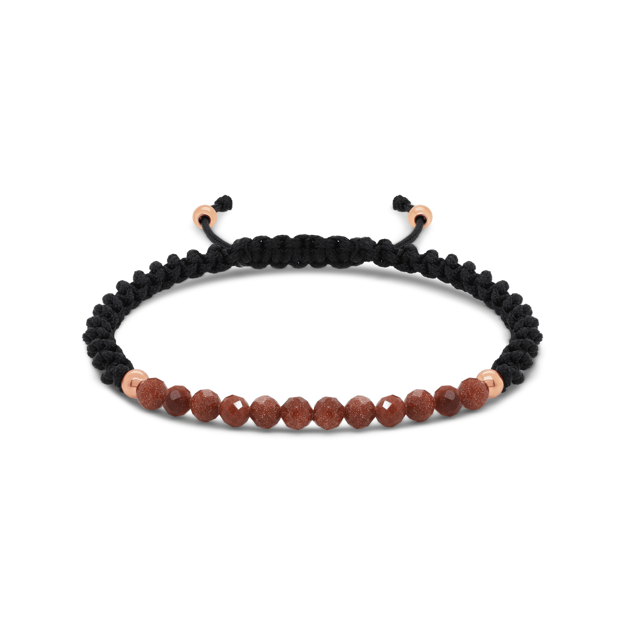 Golden Sunstone & Stainless Steel Plated Bead Mens Bracelets