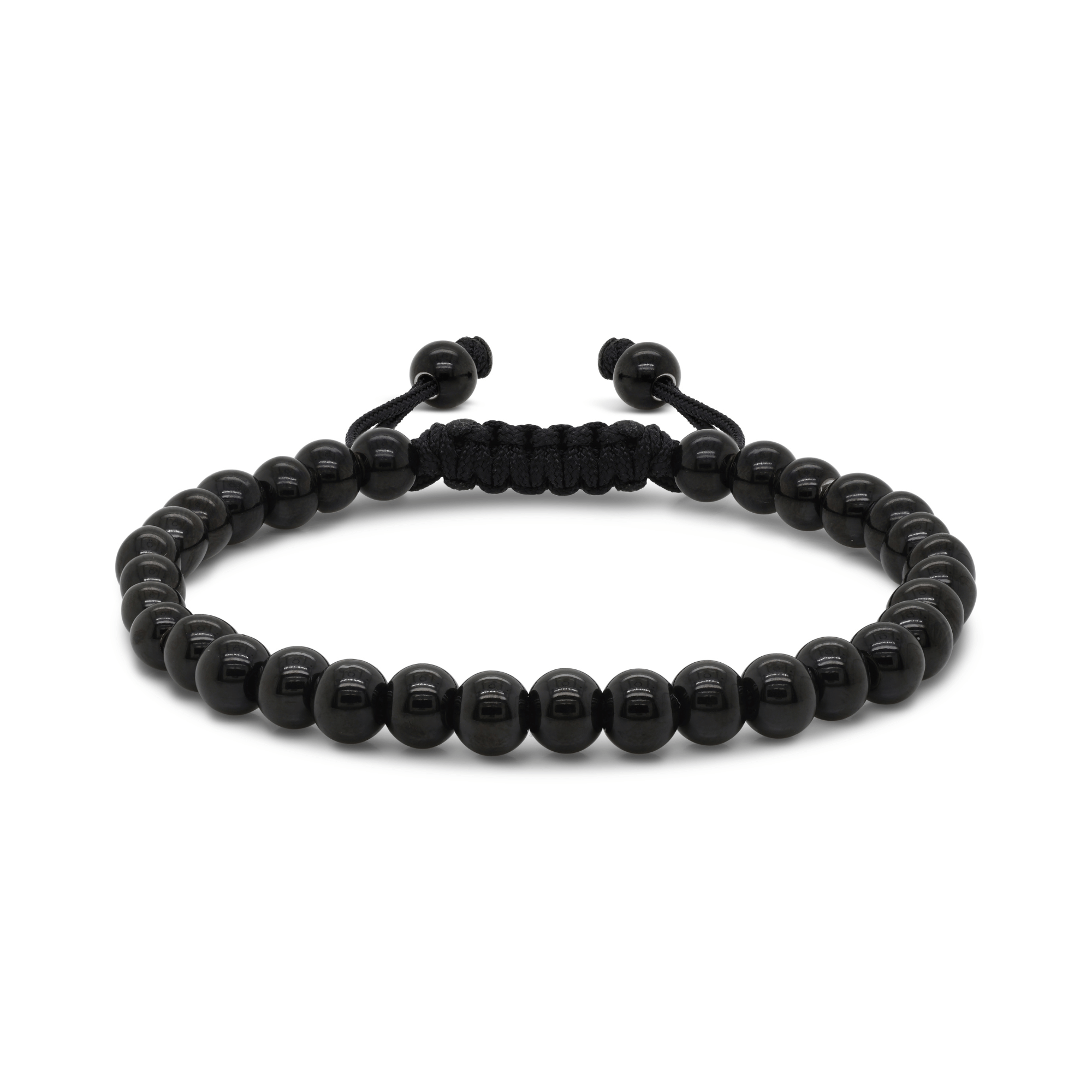 Stainless Steel Plated Beaded Men's Bracelet