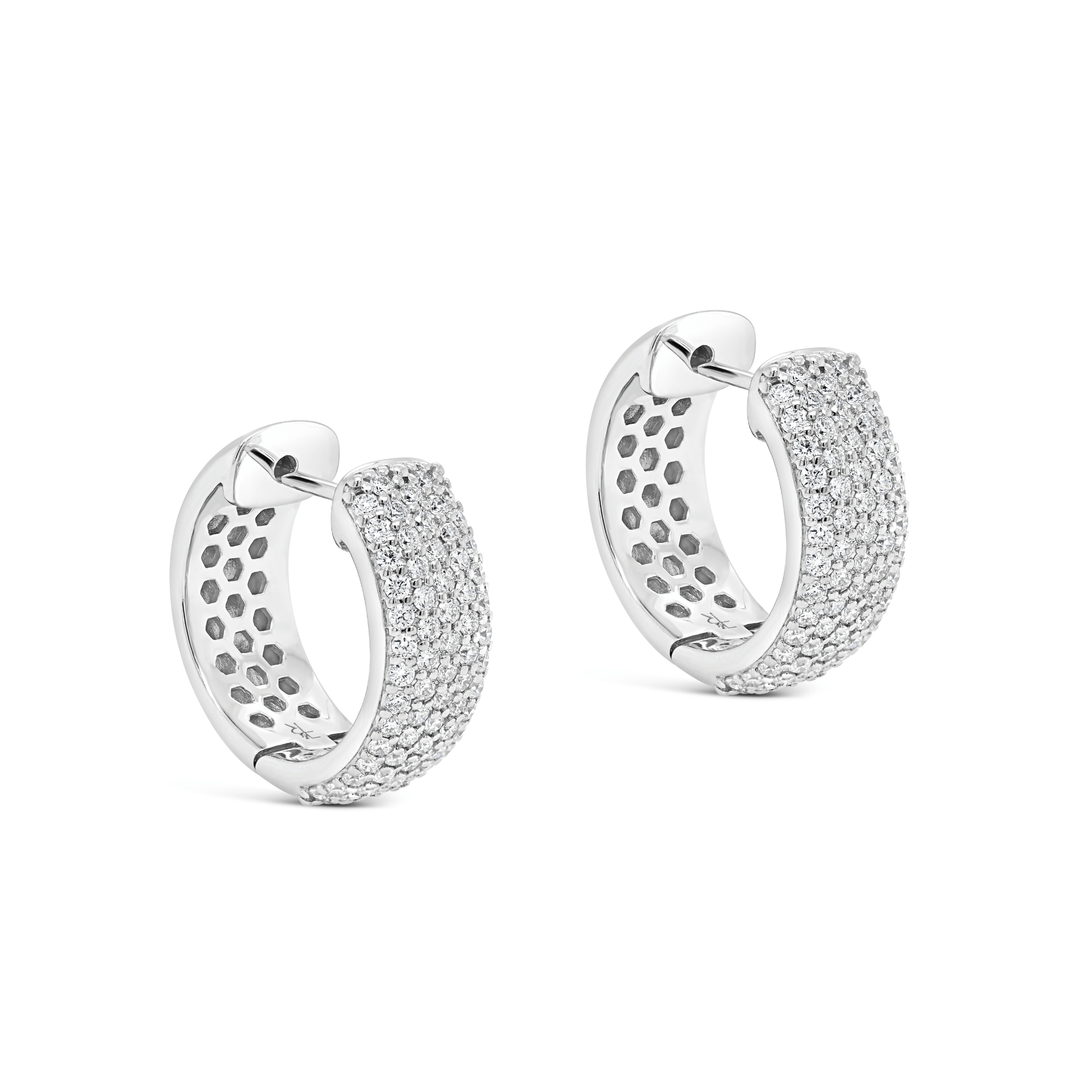 Round Brilliant Cut Diamond Hoop Earrings