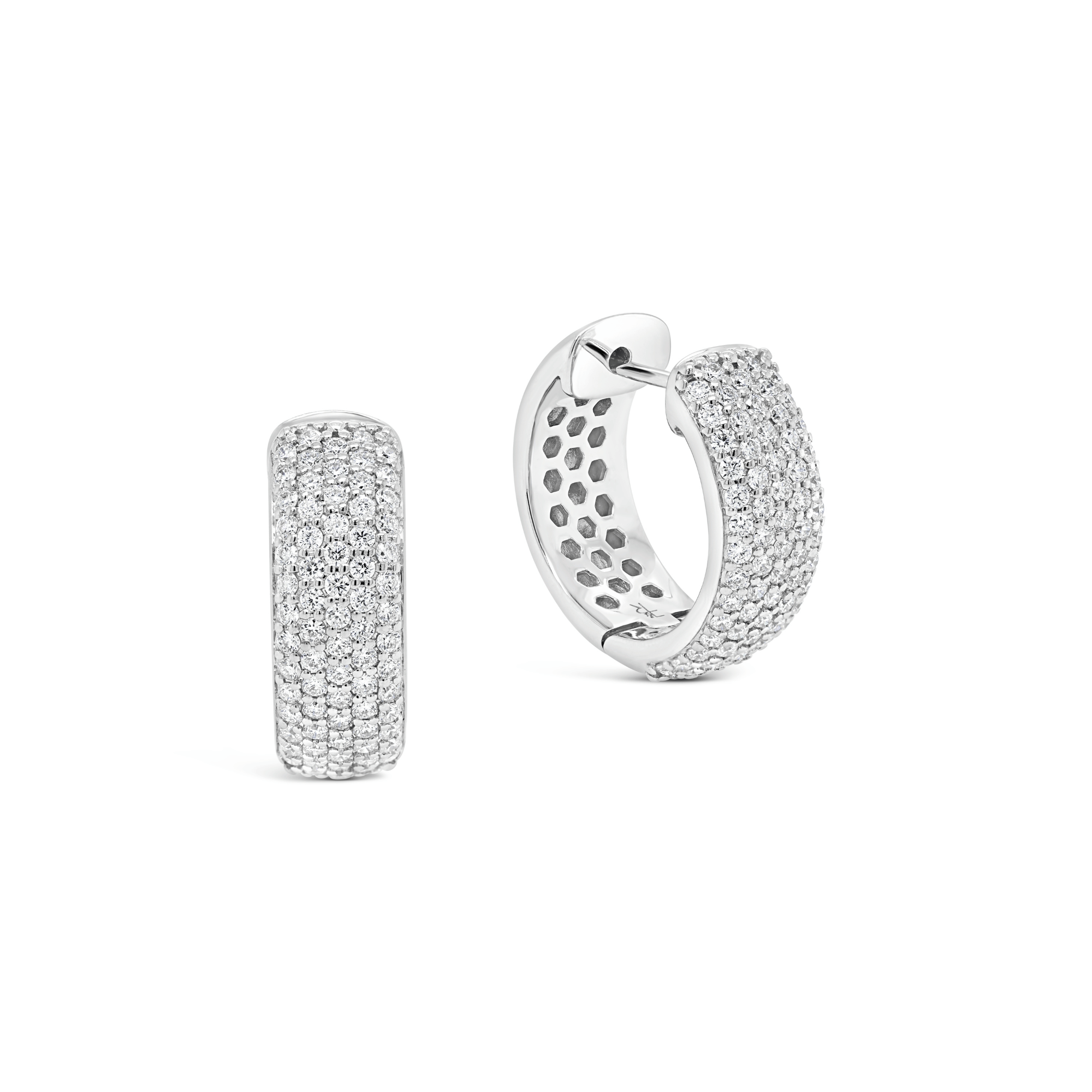 Round Brilliant Cut Diamond Hoop Earrings