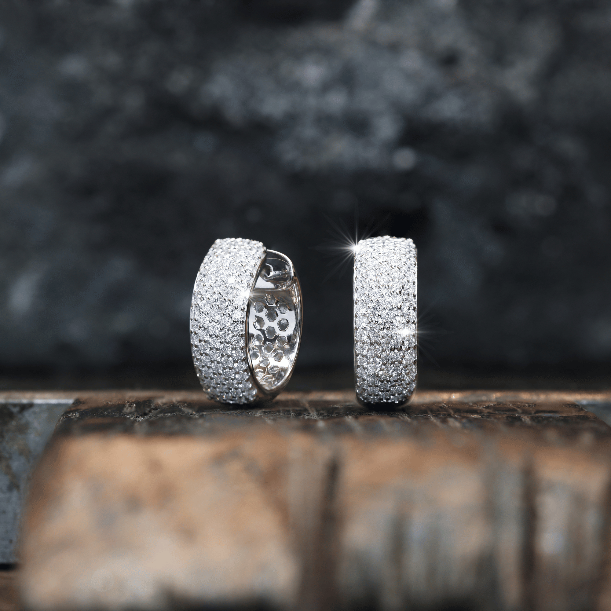 Round Brilliant Cut Diamond Hoop Earrings