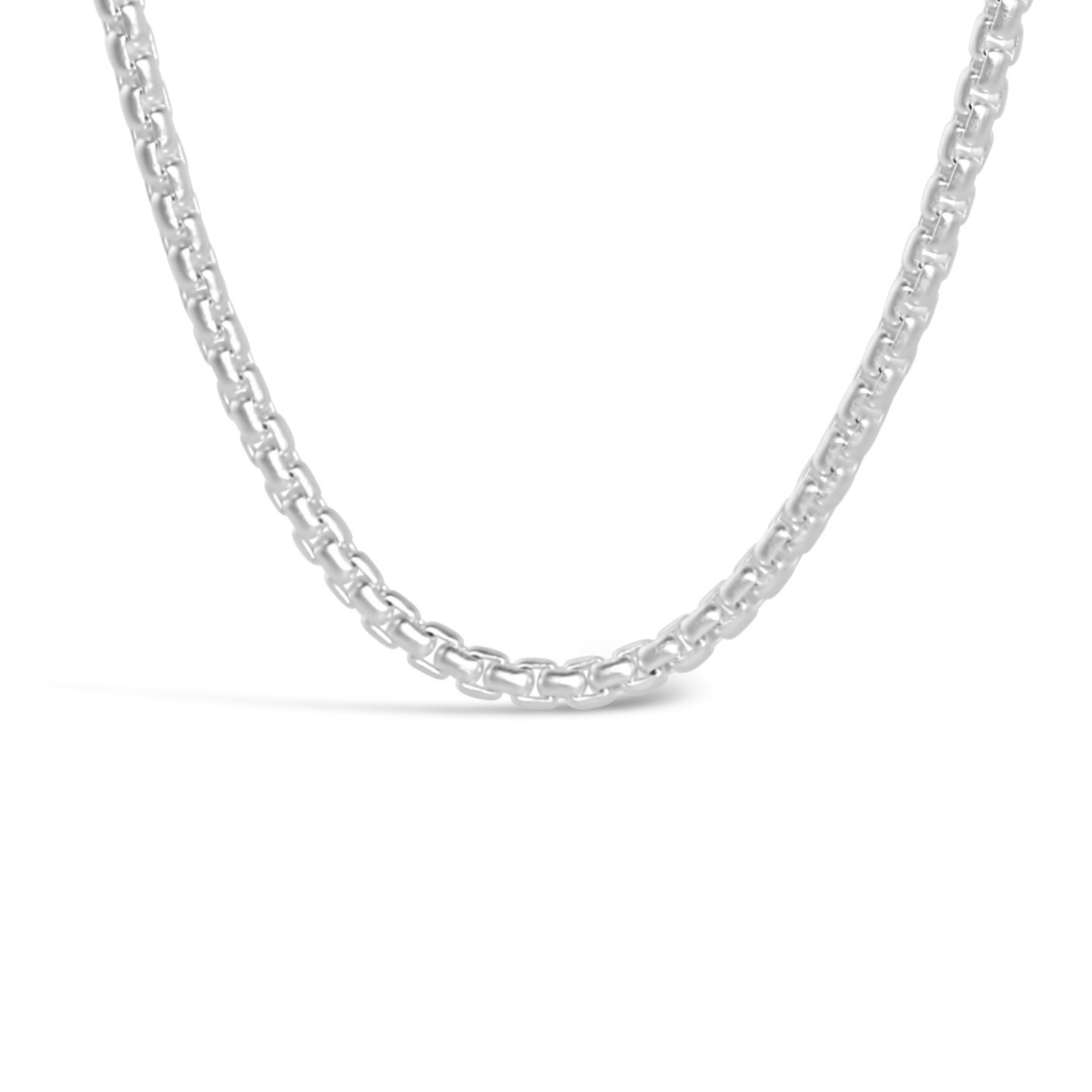 Matte Sterling Silver Box Link Chain Necklace, – Fairfax