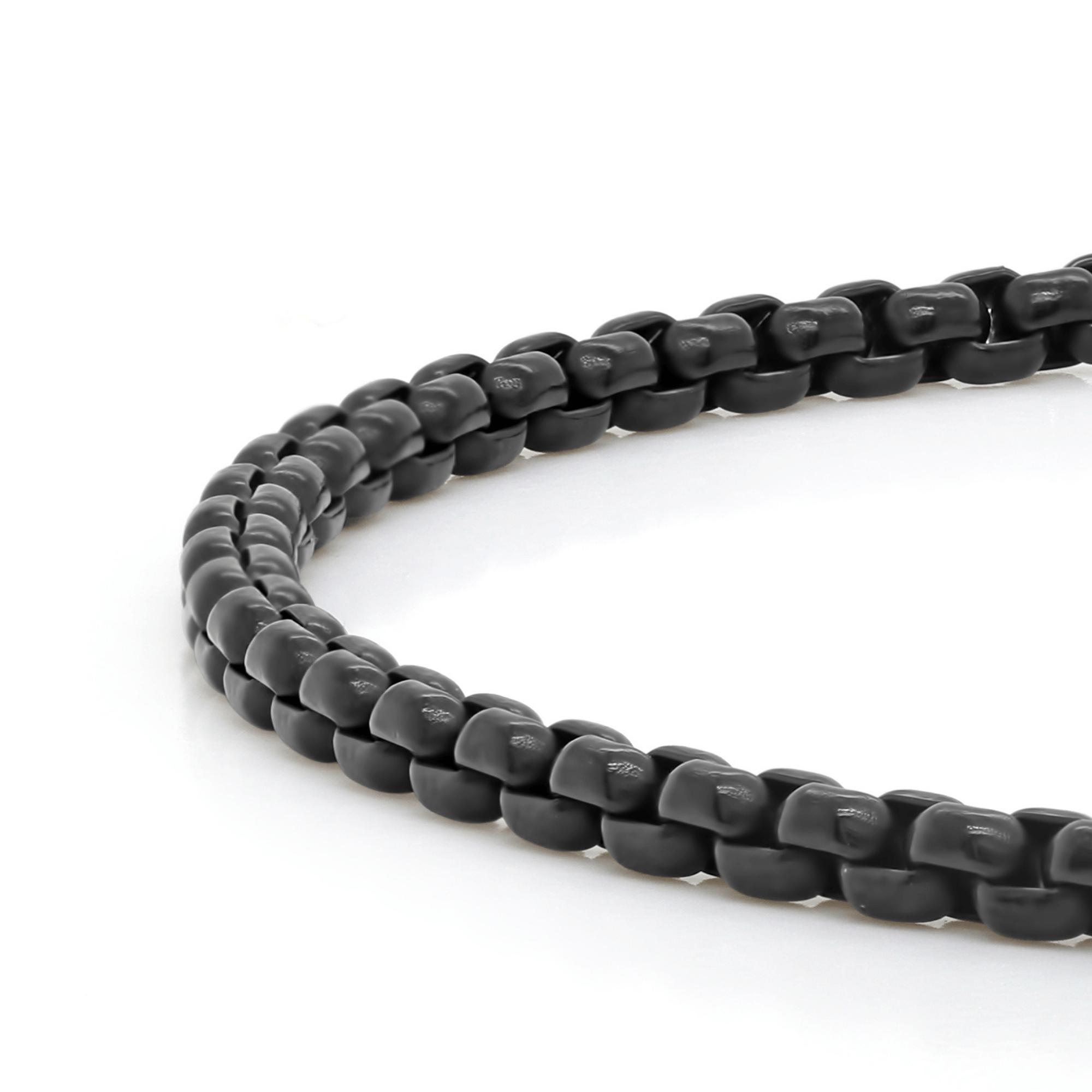 Black Titanium Box Link Chain Bracelet, 2.7mm
