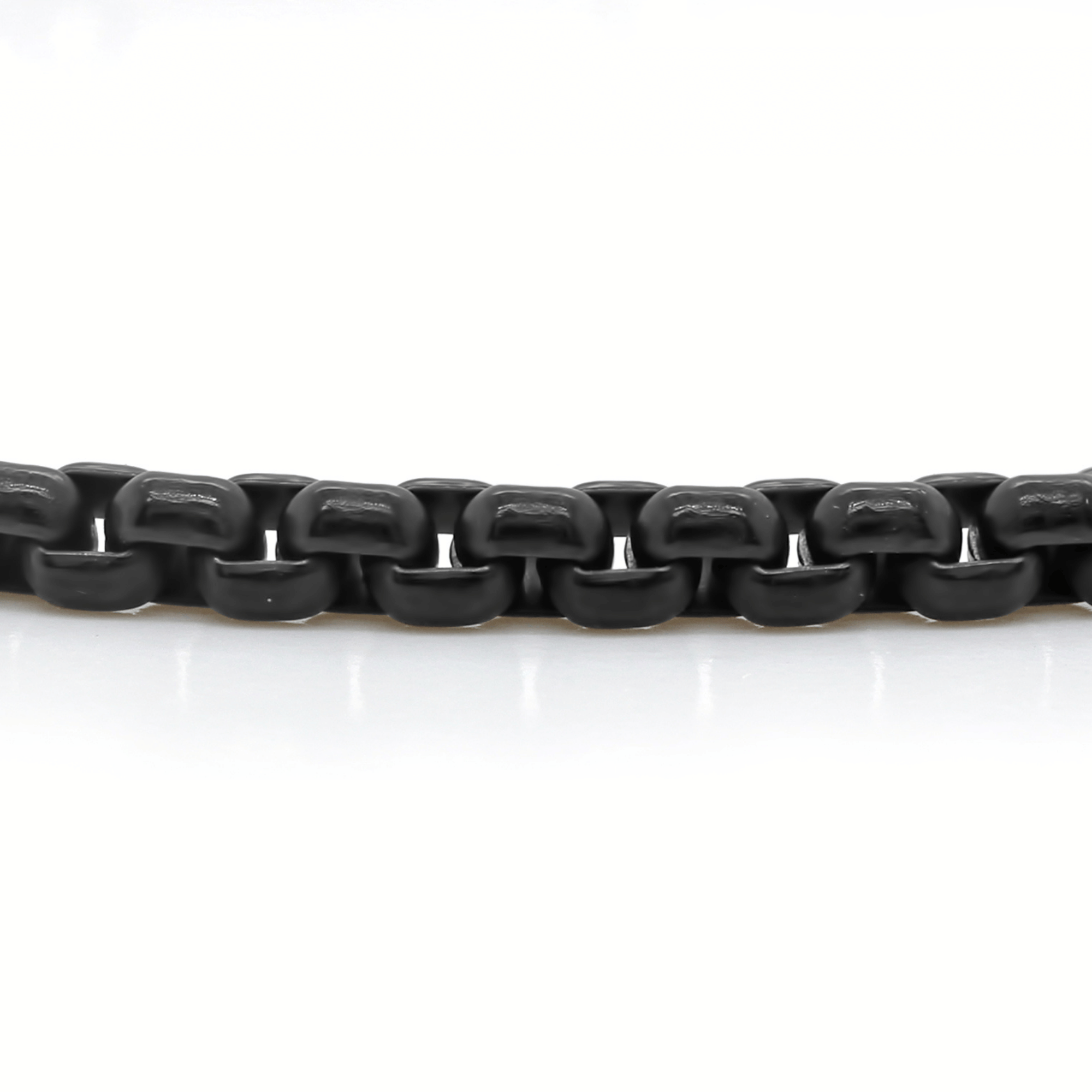Black Titanium Box Link Chain Bracelet, 2.7mm