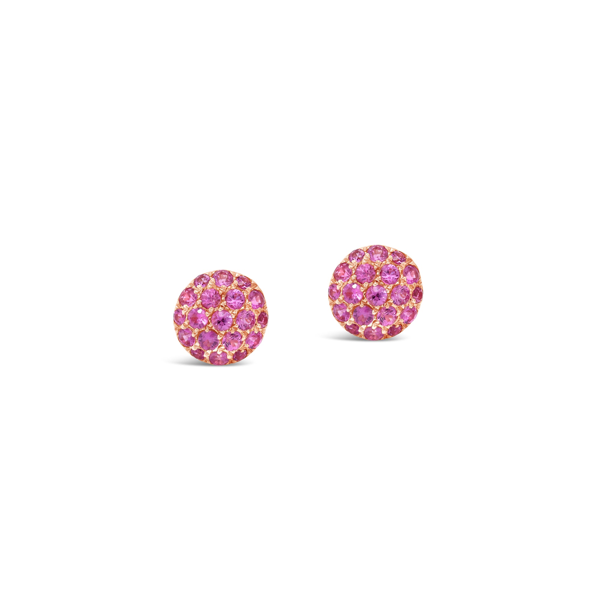 Pillow Talk Pave Pink Sapphire stud earrings