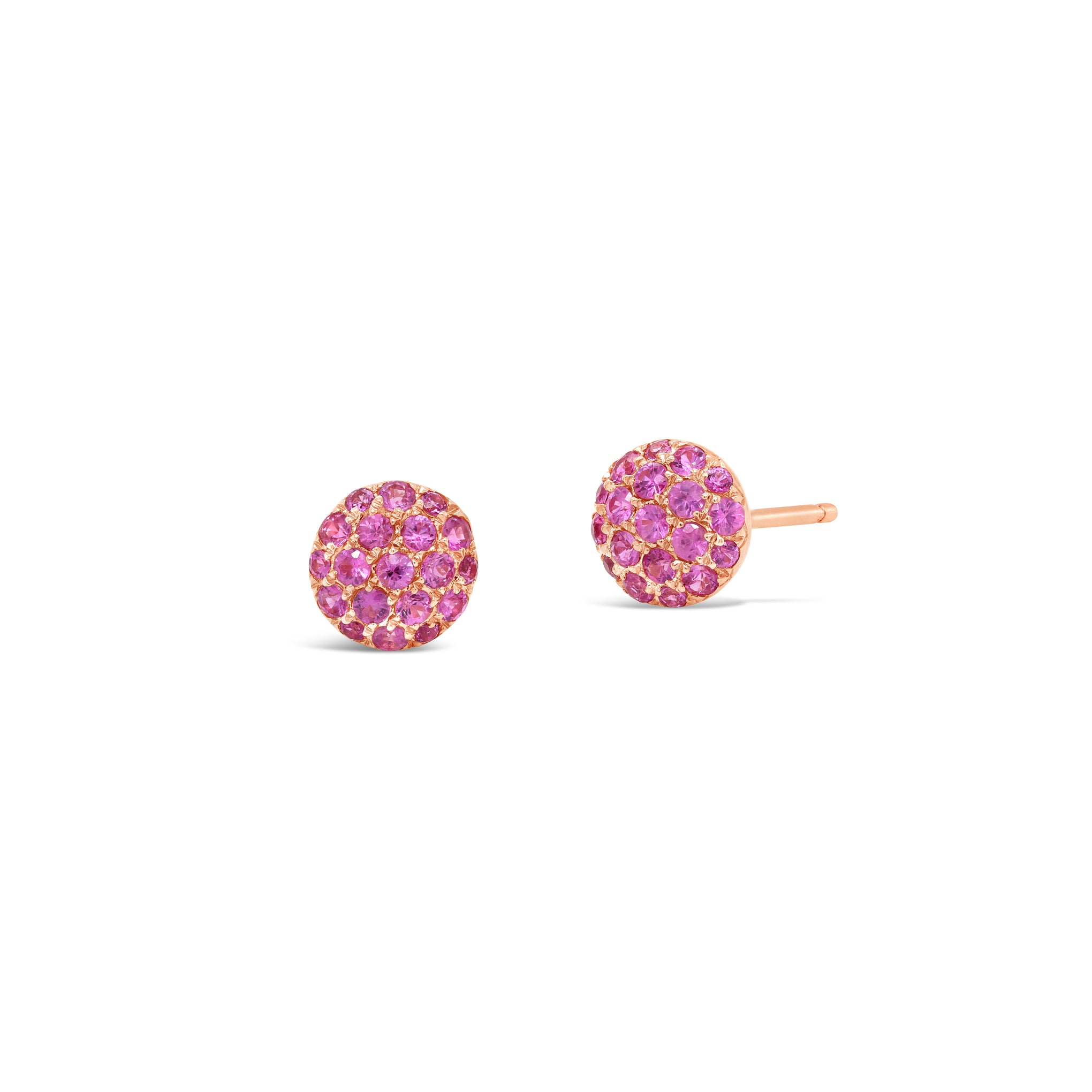 Pillow Talk Pave Pink Sapphire stud earrings