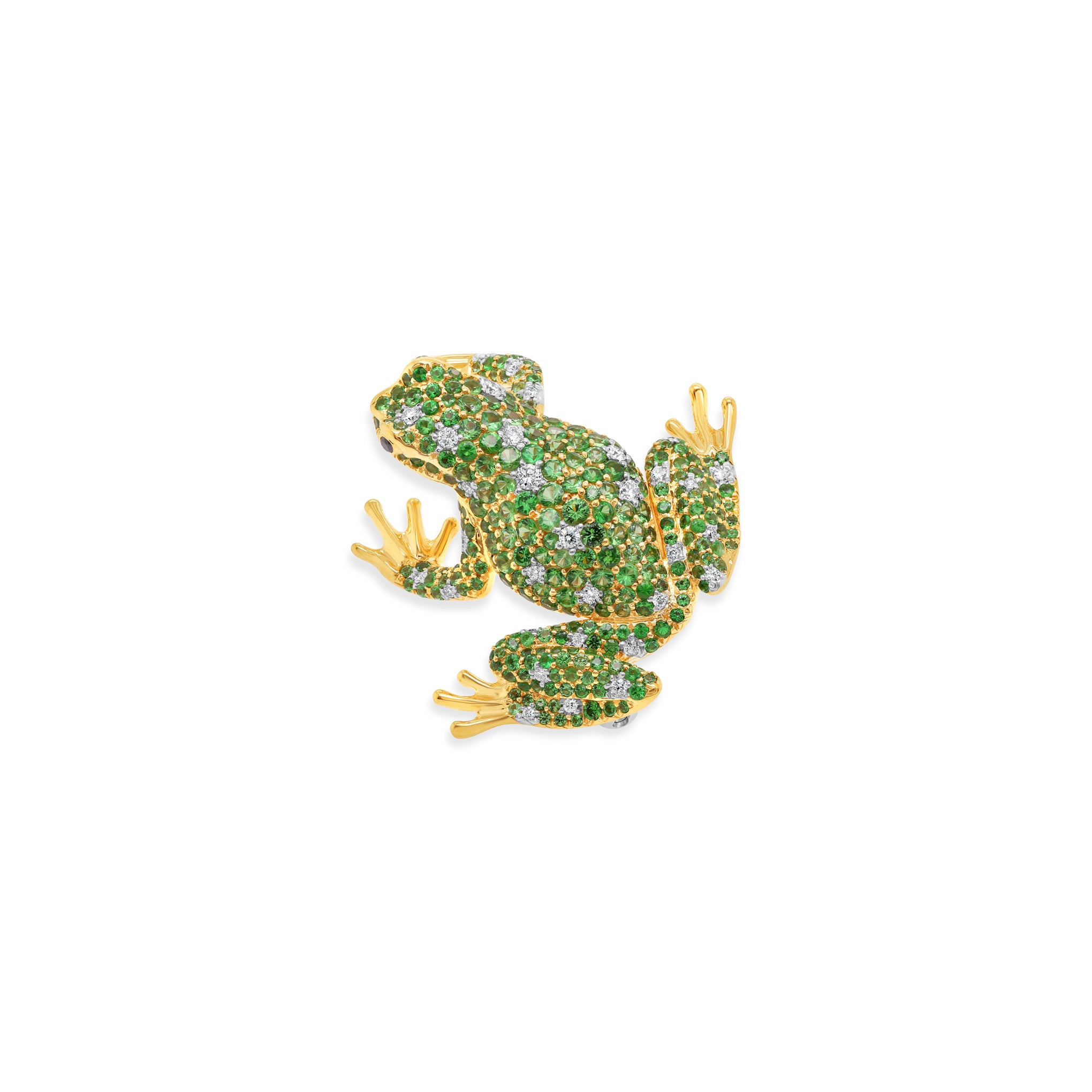 Diamond & Tsavorite Tree Frog Brooch & Pendant