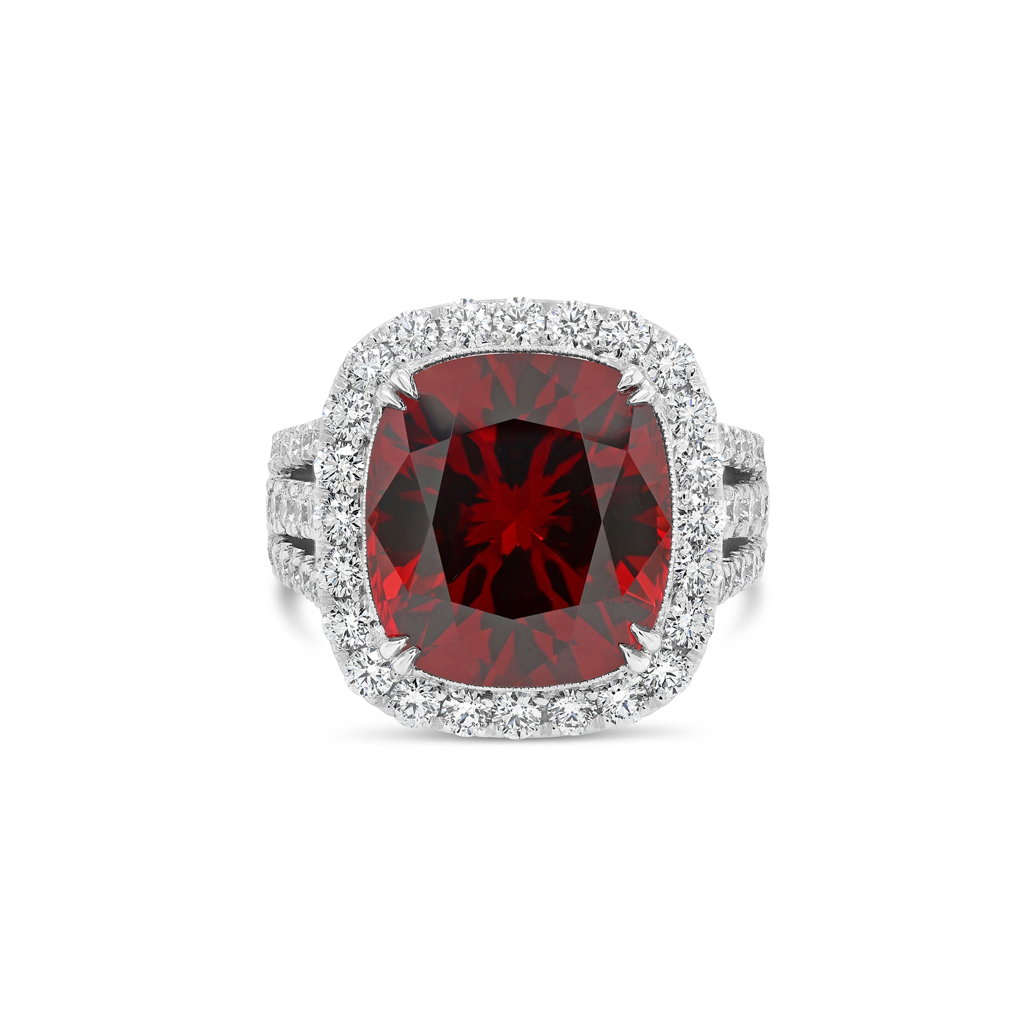 Manhattan Collection Malaya Garnet and Diamond Cocktail Ring
