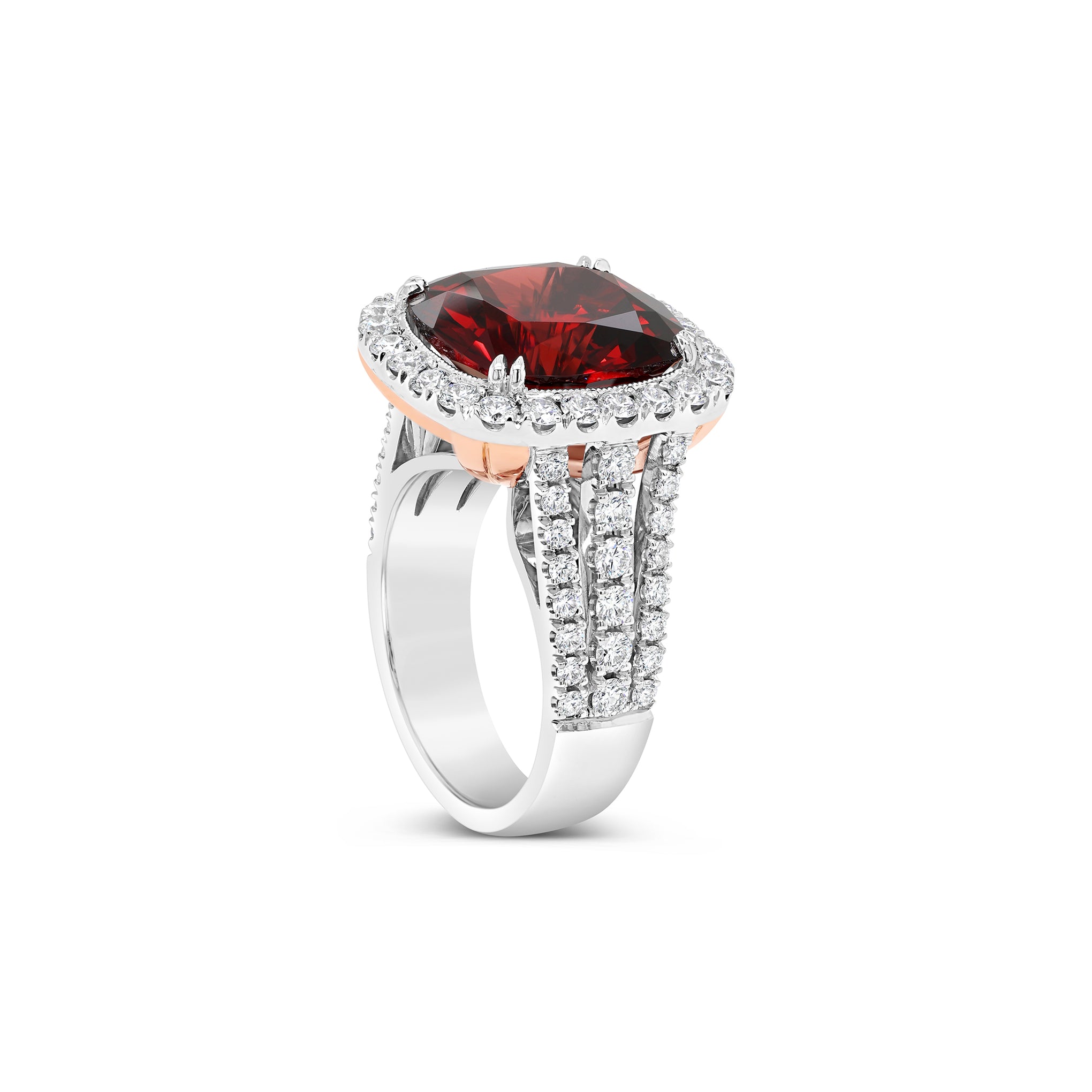 Manhattan Collection Malaya Garnet and Diamond Cocktail Ring