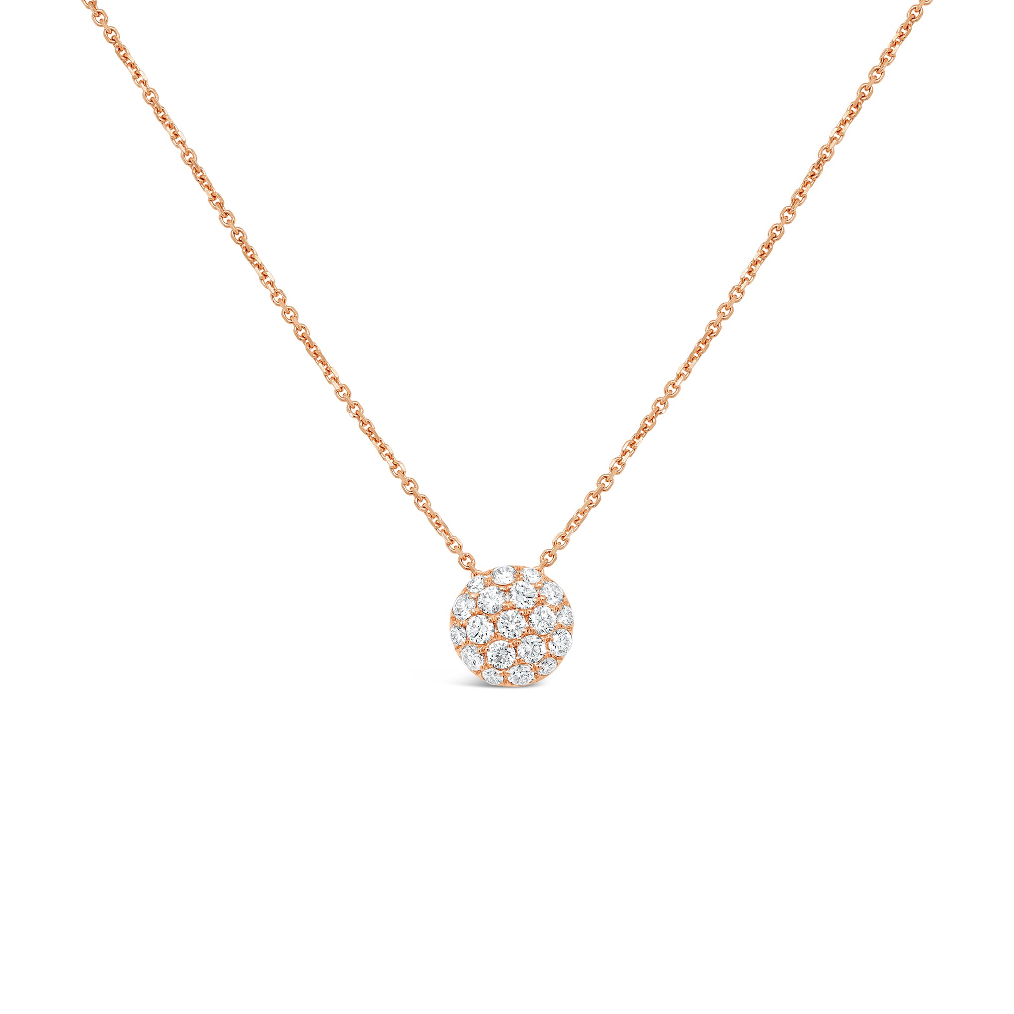 Pavé Diamond Pendant in 18ct Rose Gold (Small)