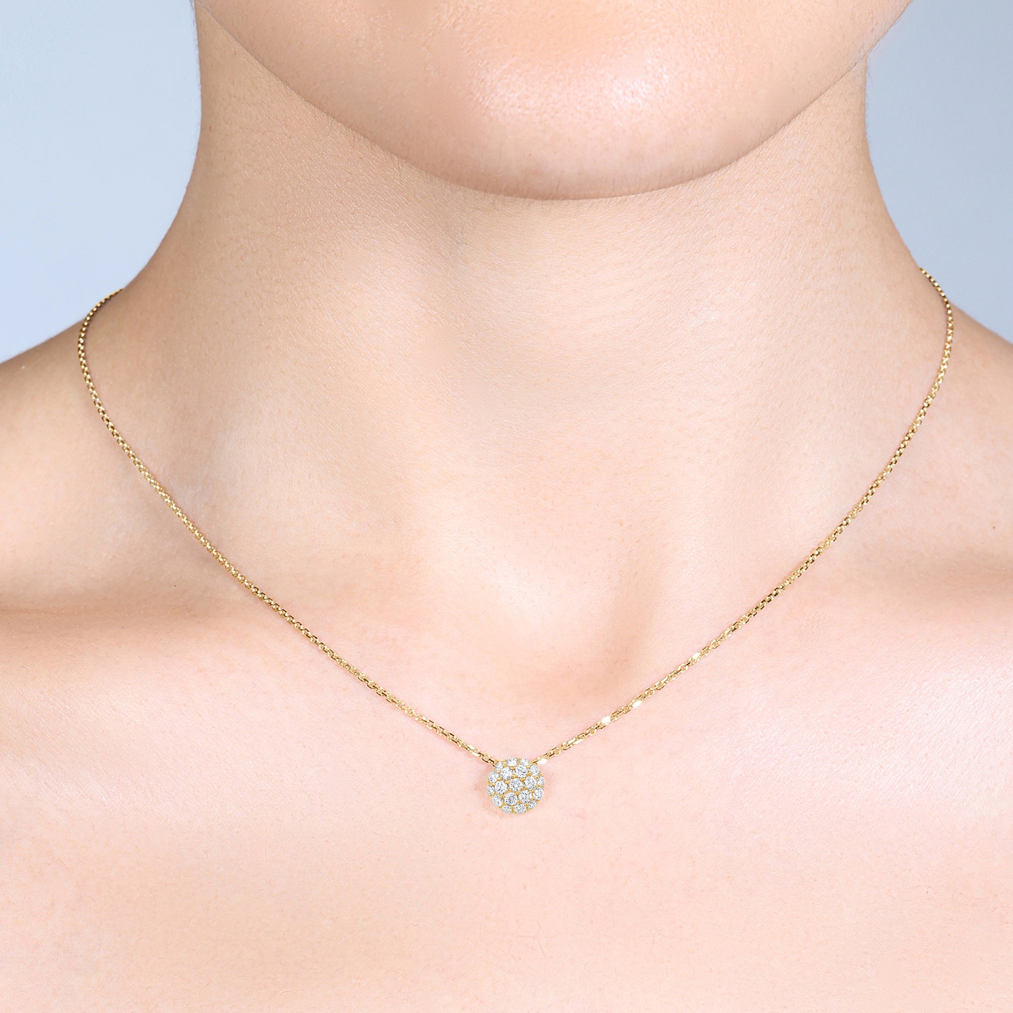 Pavé Diamond Pendant in 18ct Yellow Gold (Small)