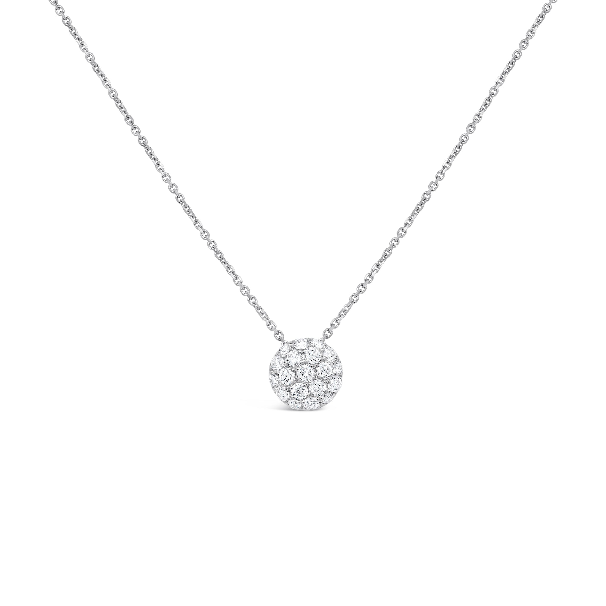 Pavé Diamond Pendant in 18ct White Gold (Small)