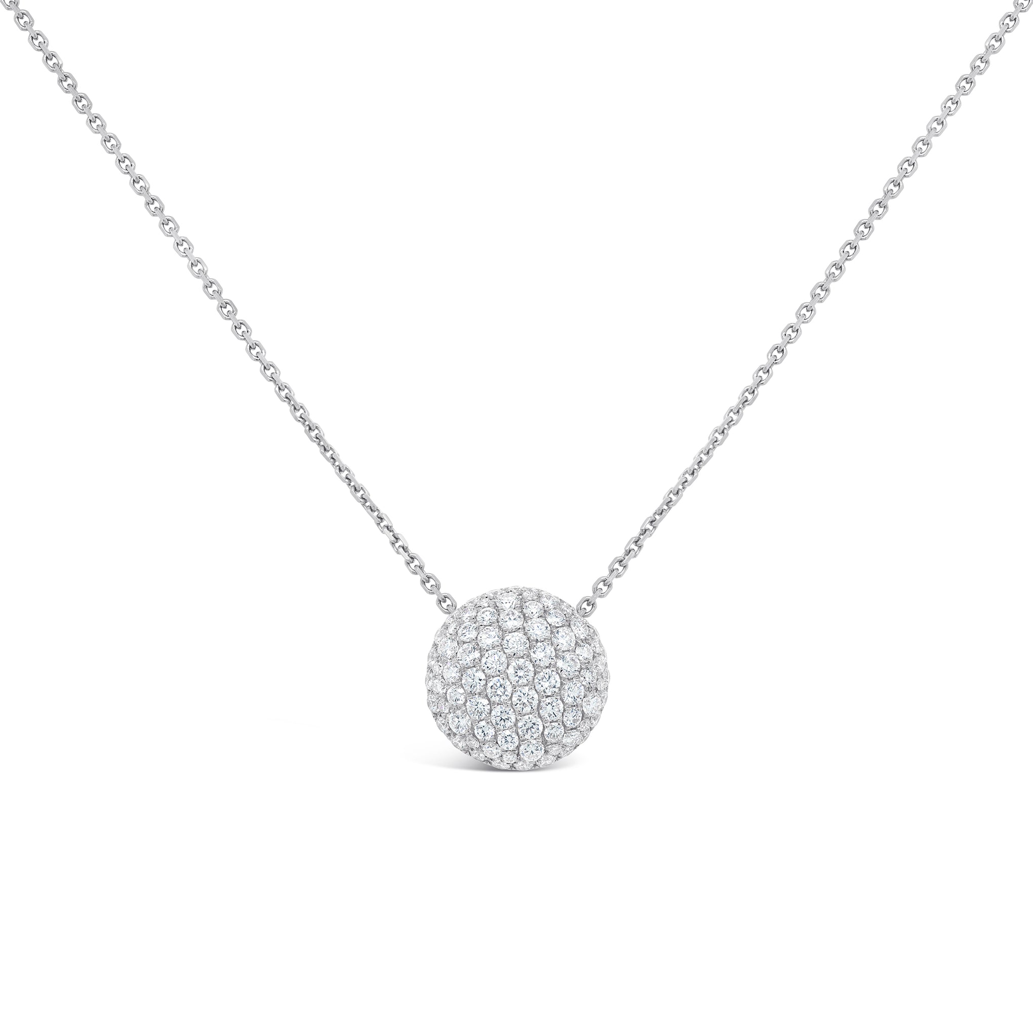 Pavé Diamond Pendant in 18ct White Gold (Medium)