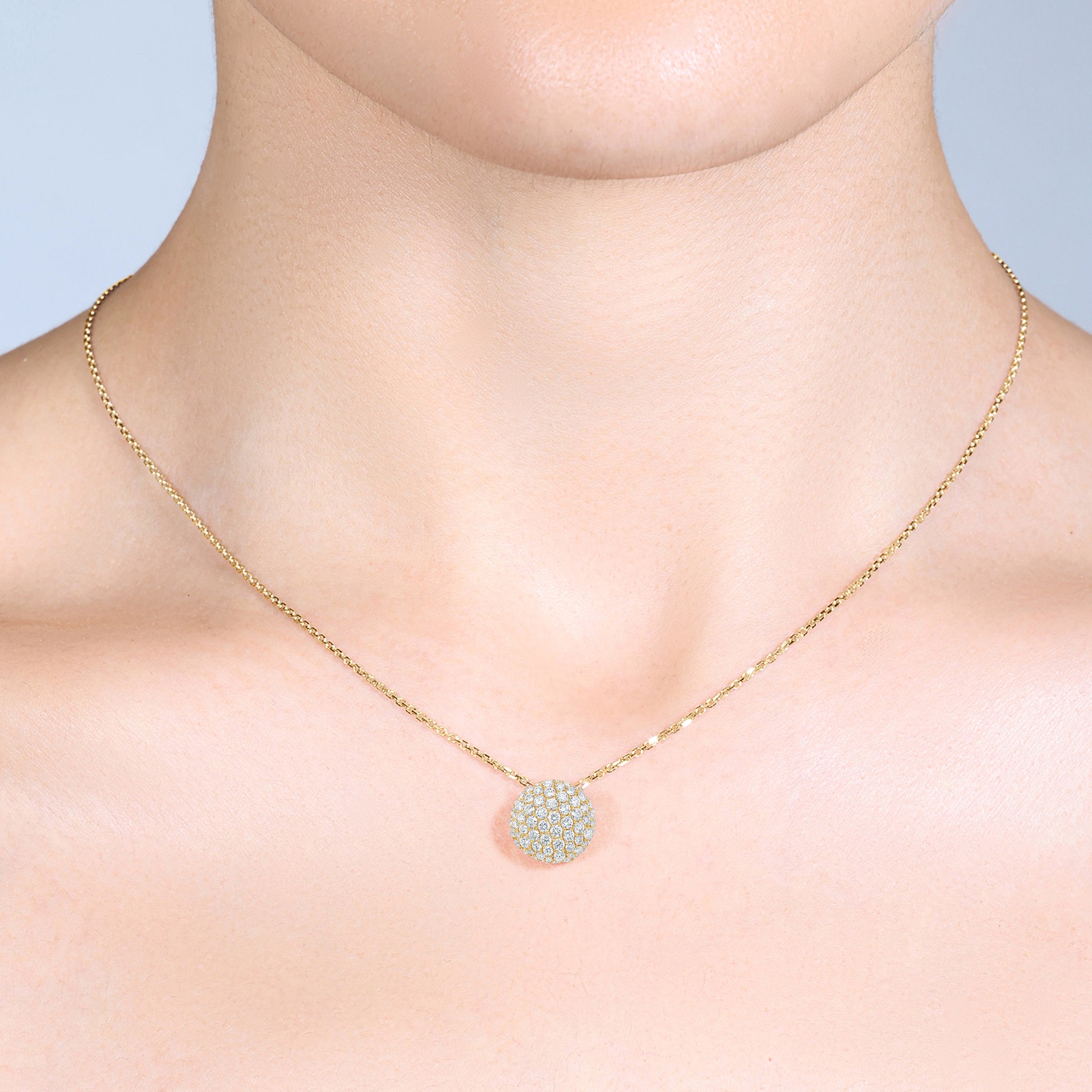 Pavé Diamond Pendant in 18ct Yellow Gold (Medium)