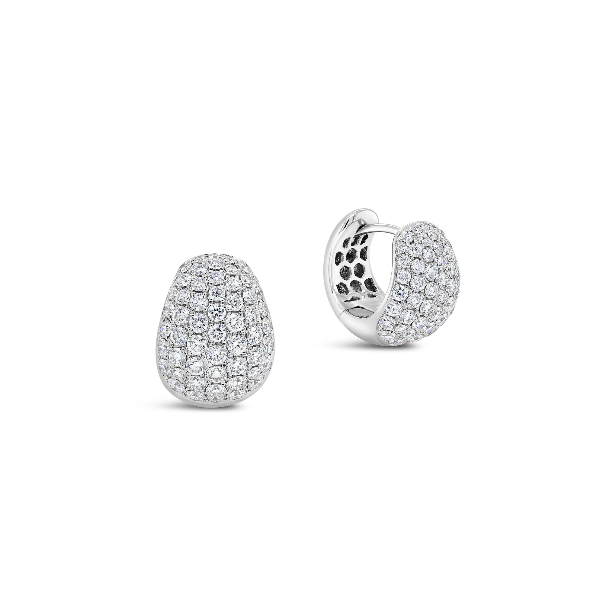Graduated Diamond Hoop Earrings