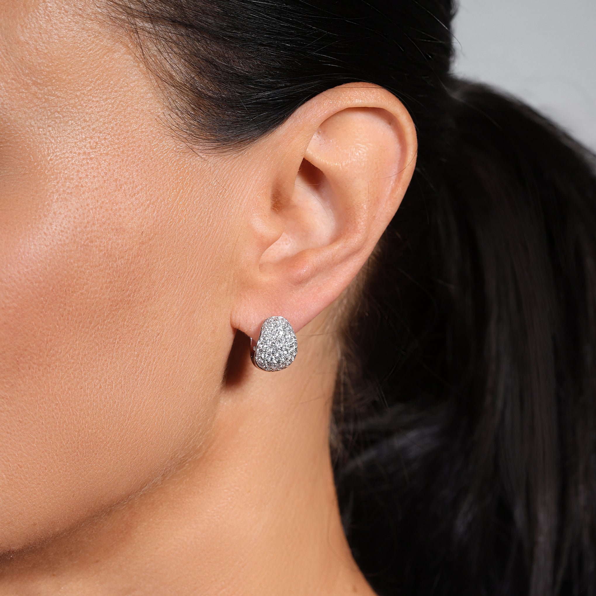 Graduated Diamond Hoop Earrings