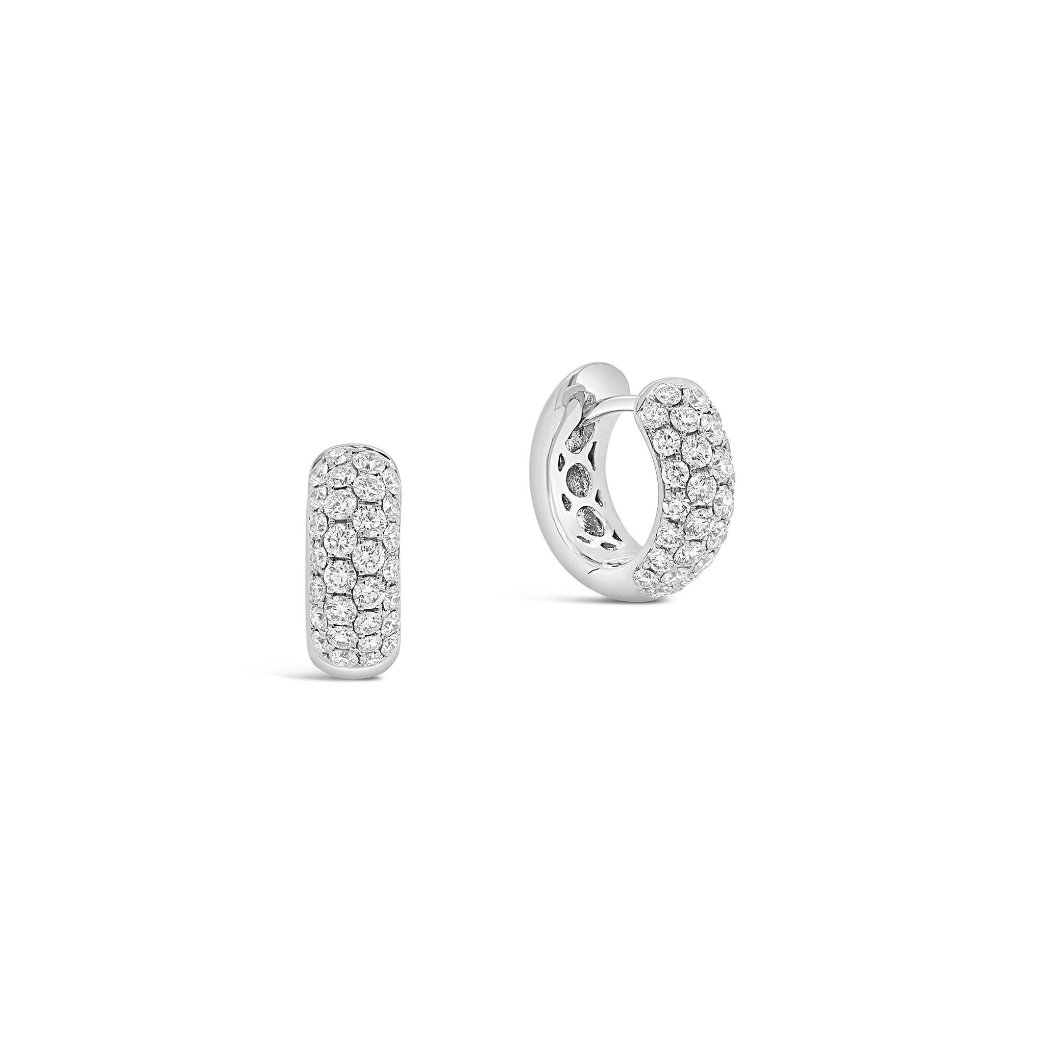 Diamond Pave Hoop Earrings in 18ct White Gold