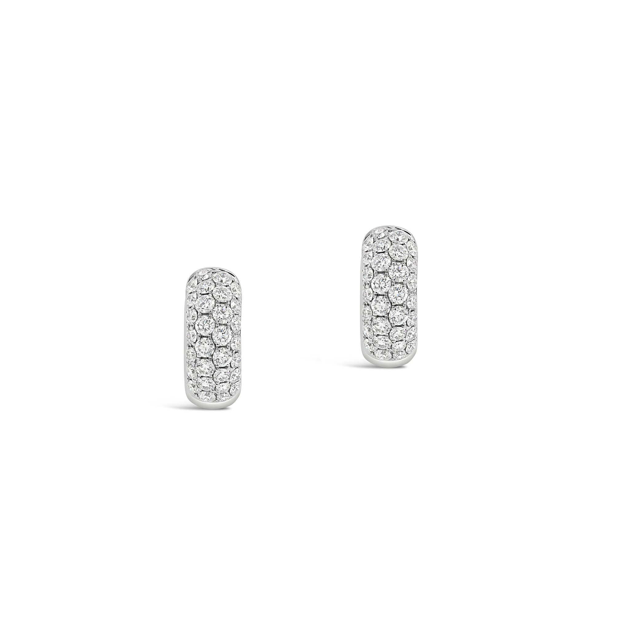 Diamond Pave Hoop Earrings in 18ct White Gold