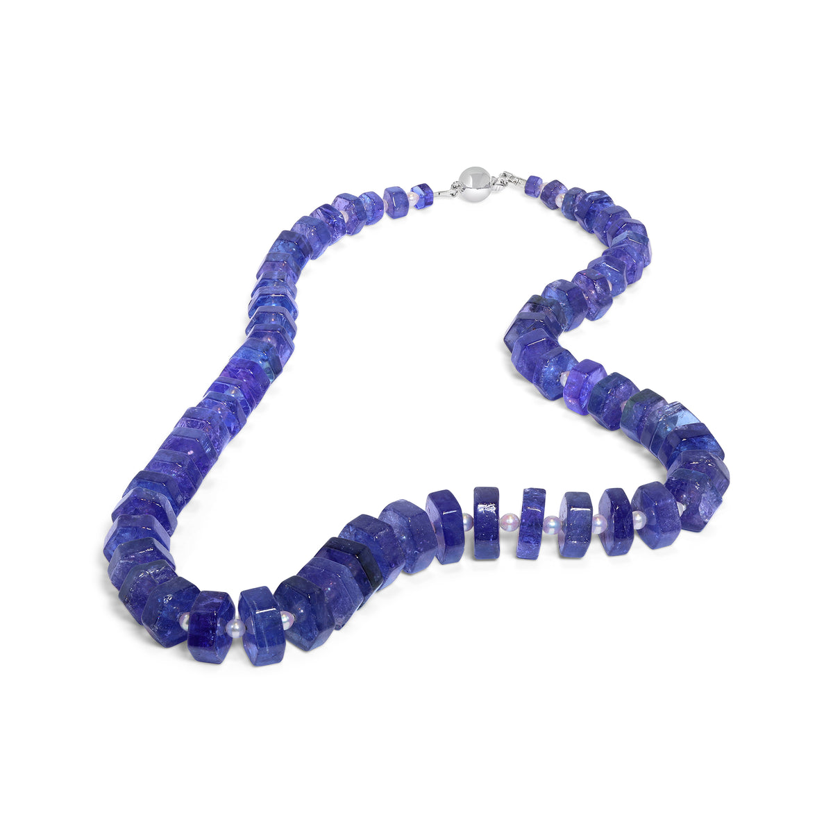 Tanzanite and Akoya Pearl Necklace