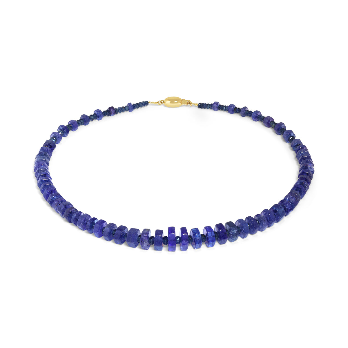 Tanzanite and Sapphire Bead Necklace