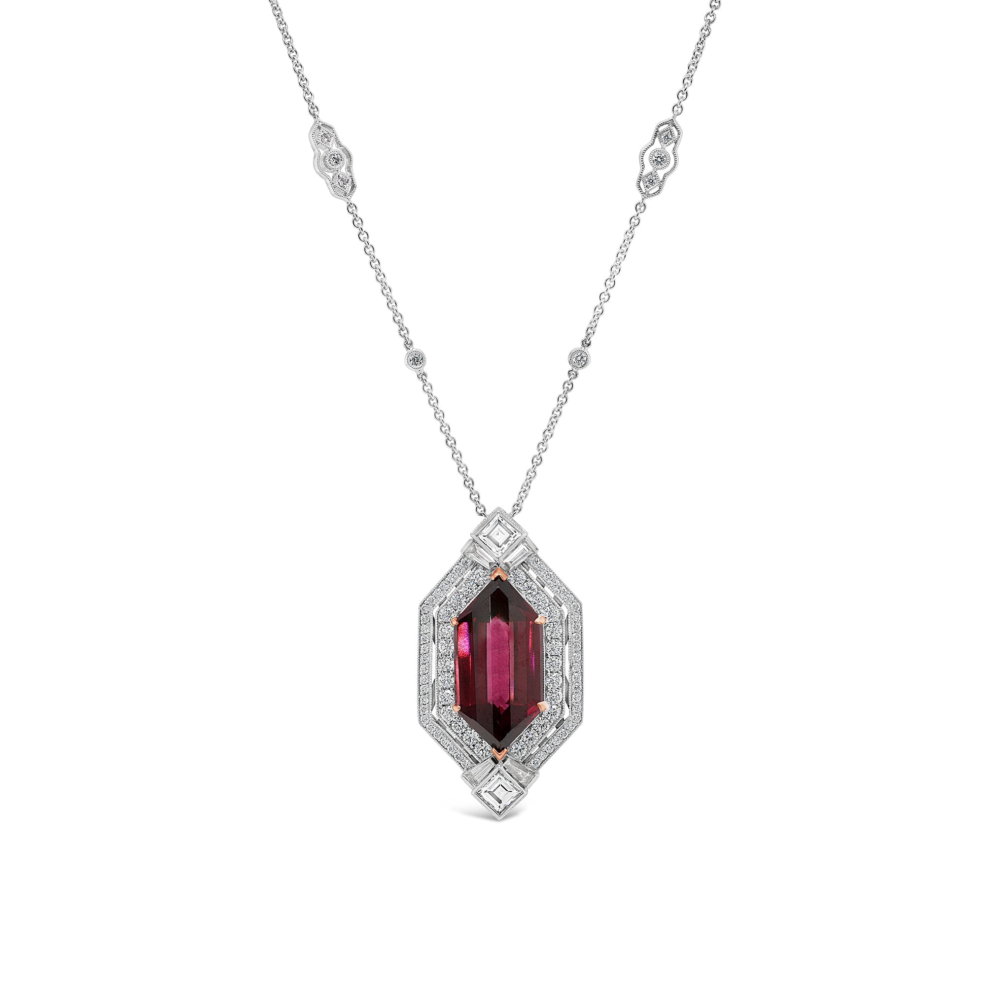Garnet and diamond necklace