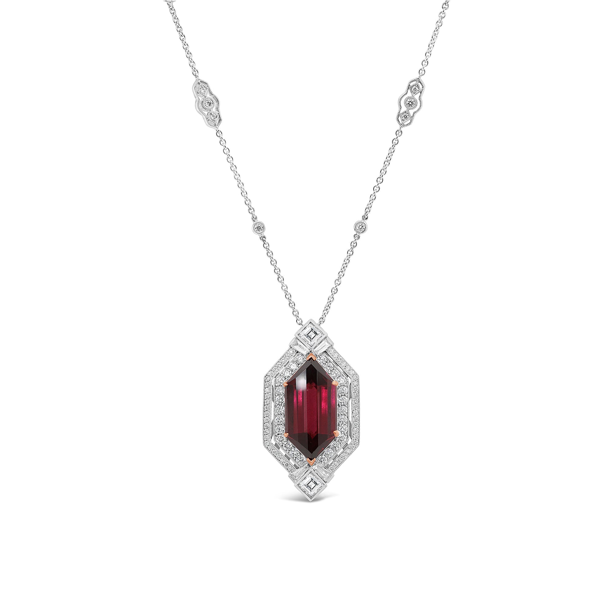 Garnet and diamond necklace