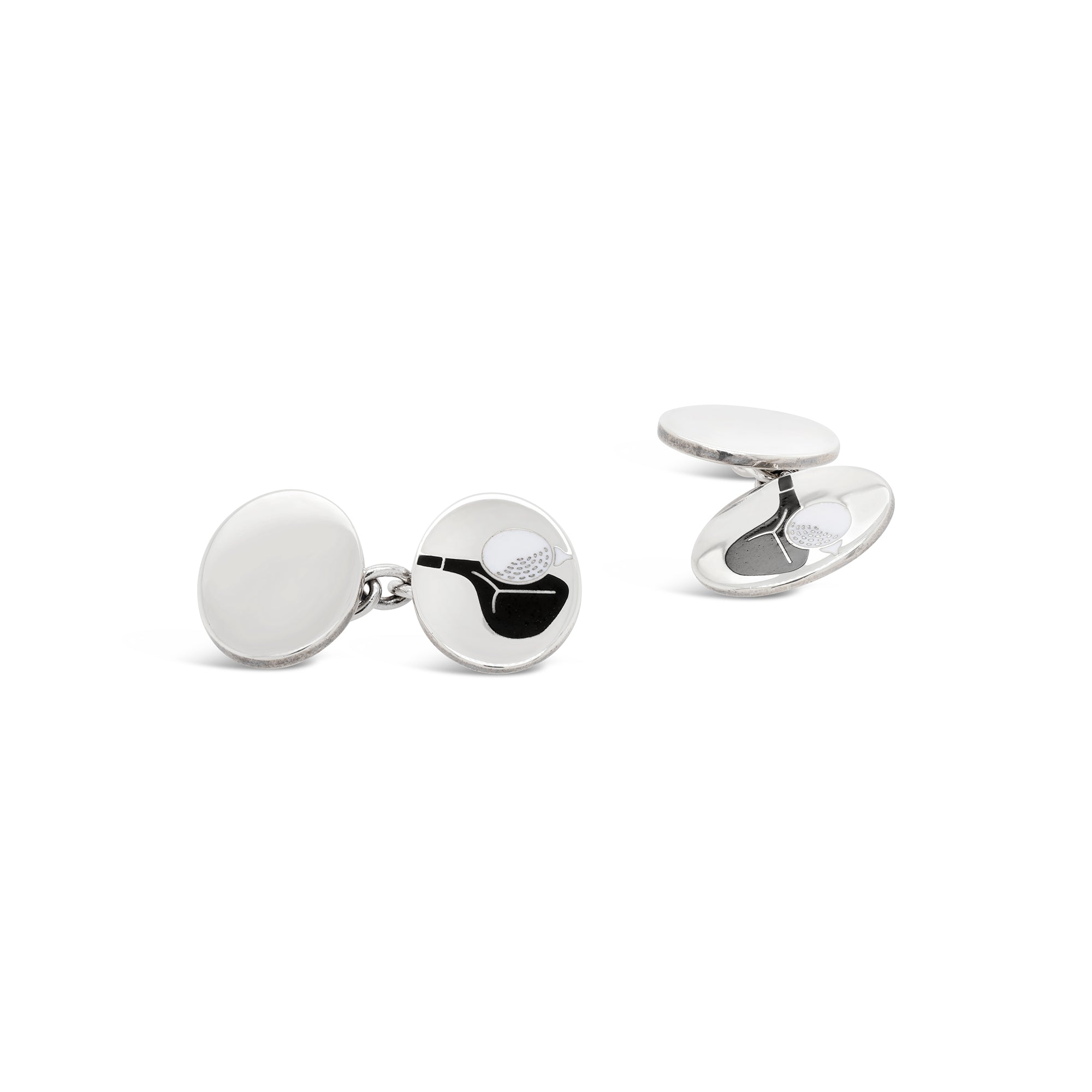 Deakin & Francis Enamel Golf Ball Cufflinks