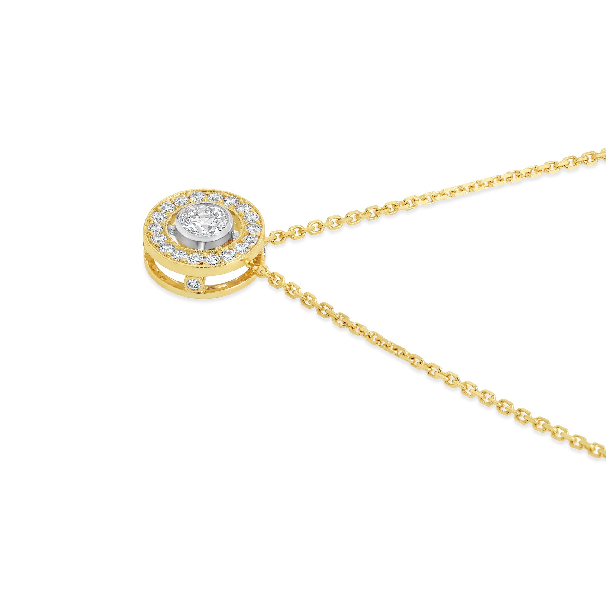 Yellow Gold and Diamond Pendant & Chain Necklace