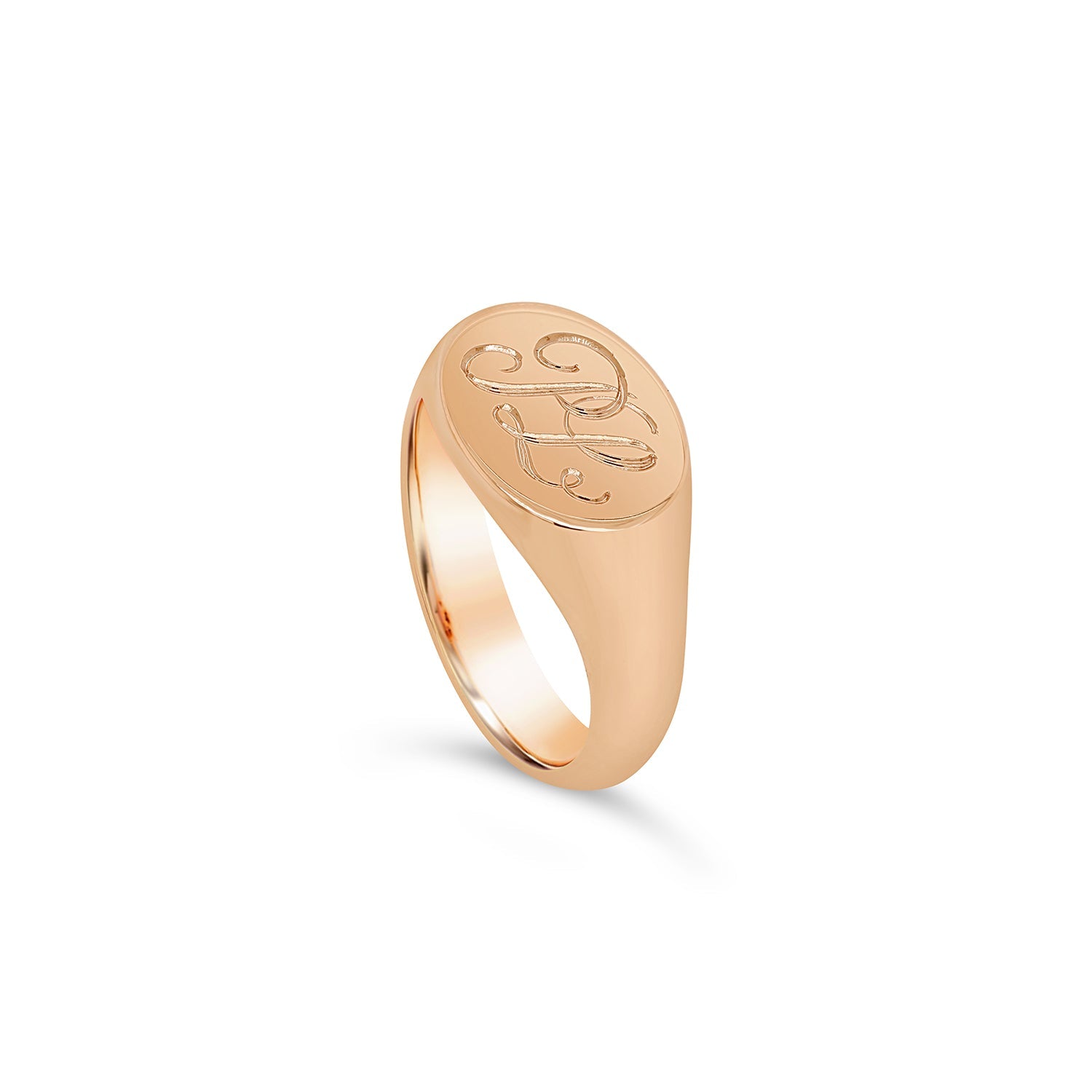 Landscape Oval Rose Gold Signet Ring