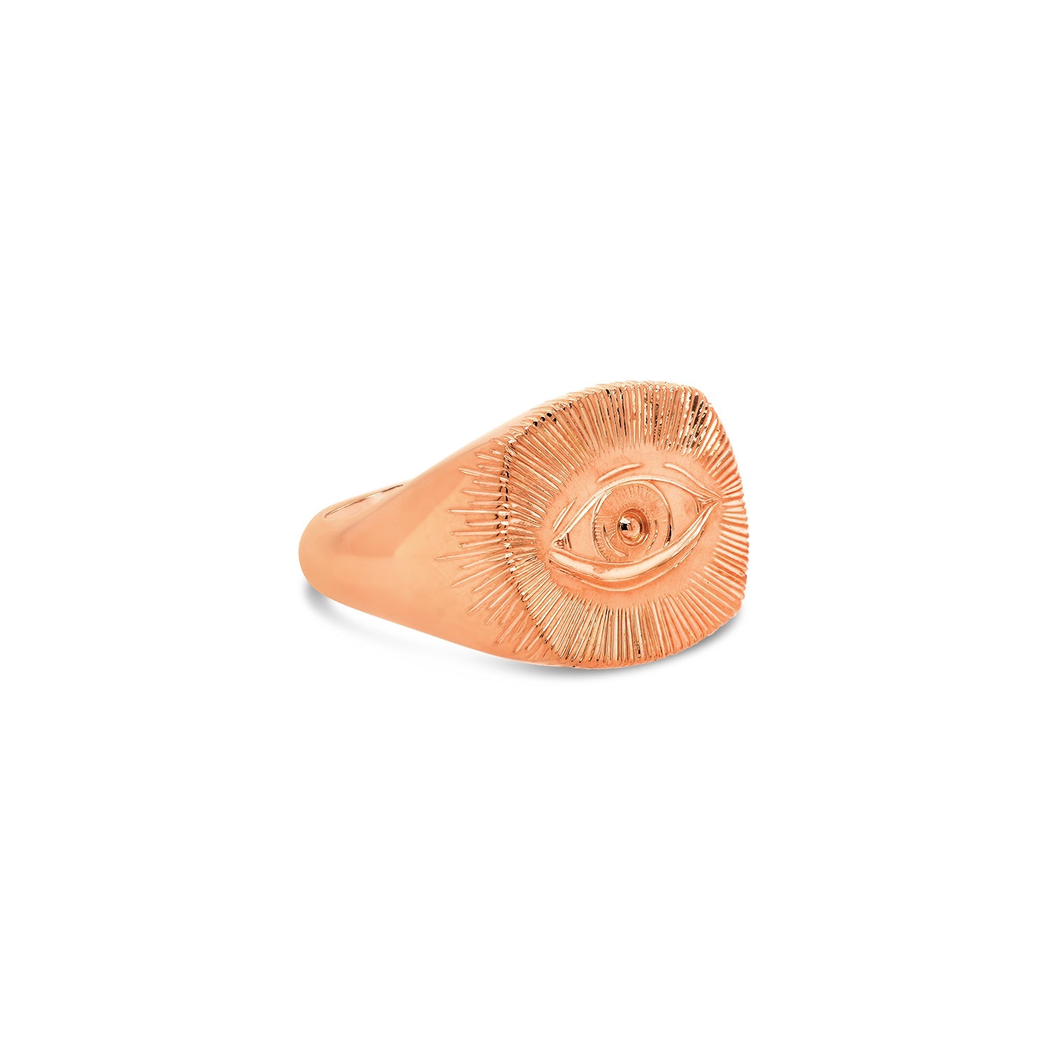 Cushion rose gold signet ring