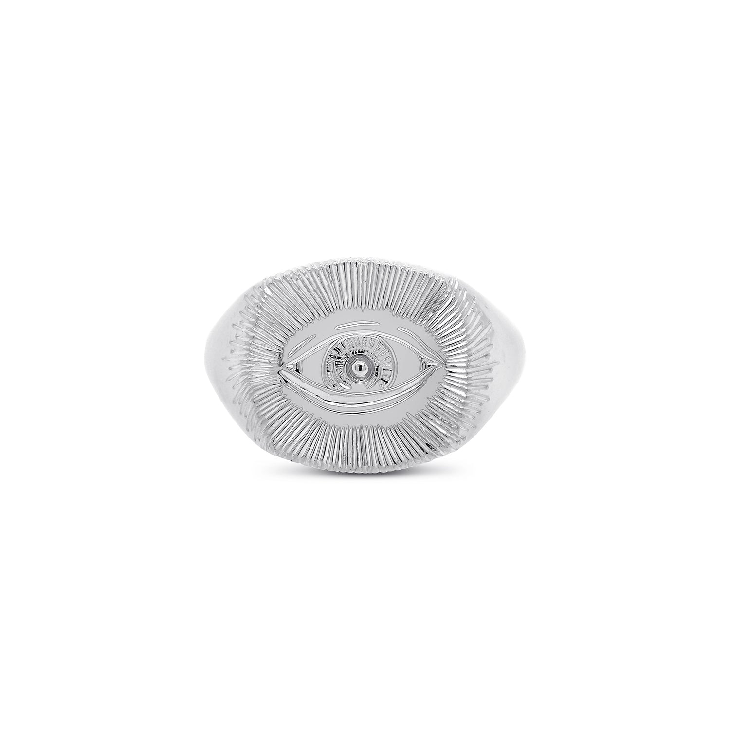 Cushion white gold signet ring