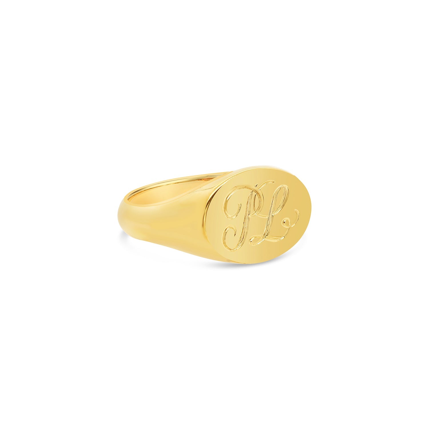 Landscape Oval Gold Signet Ring