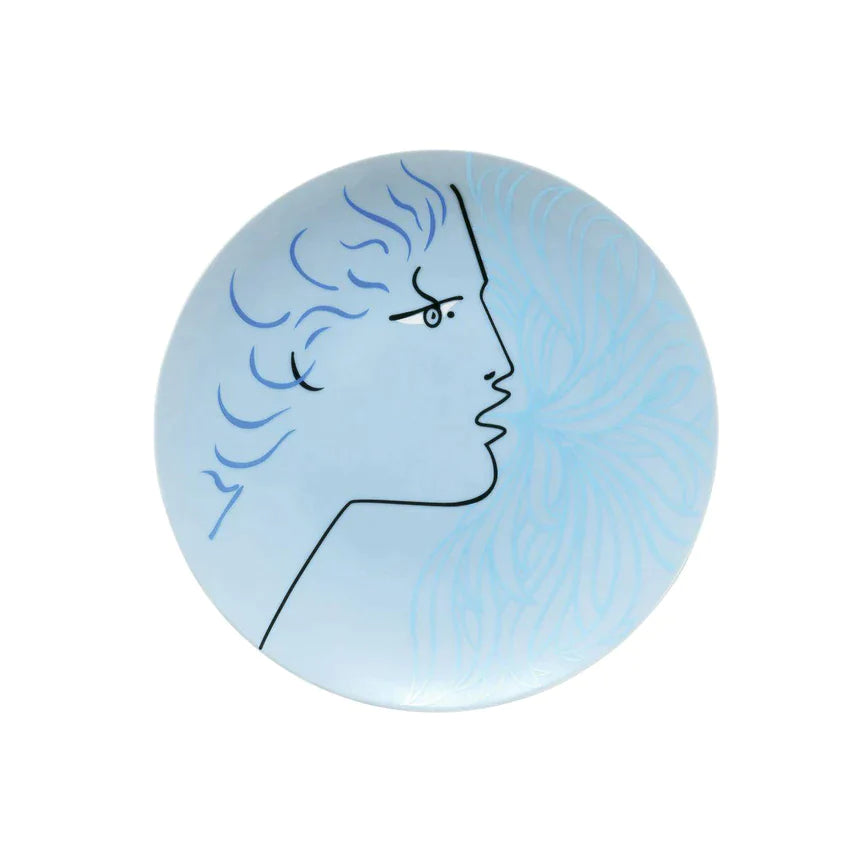 JEAN COCTEAU DESSERT PLATE BLUE